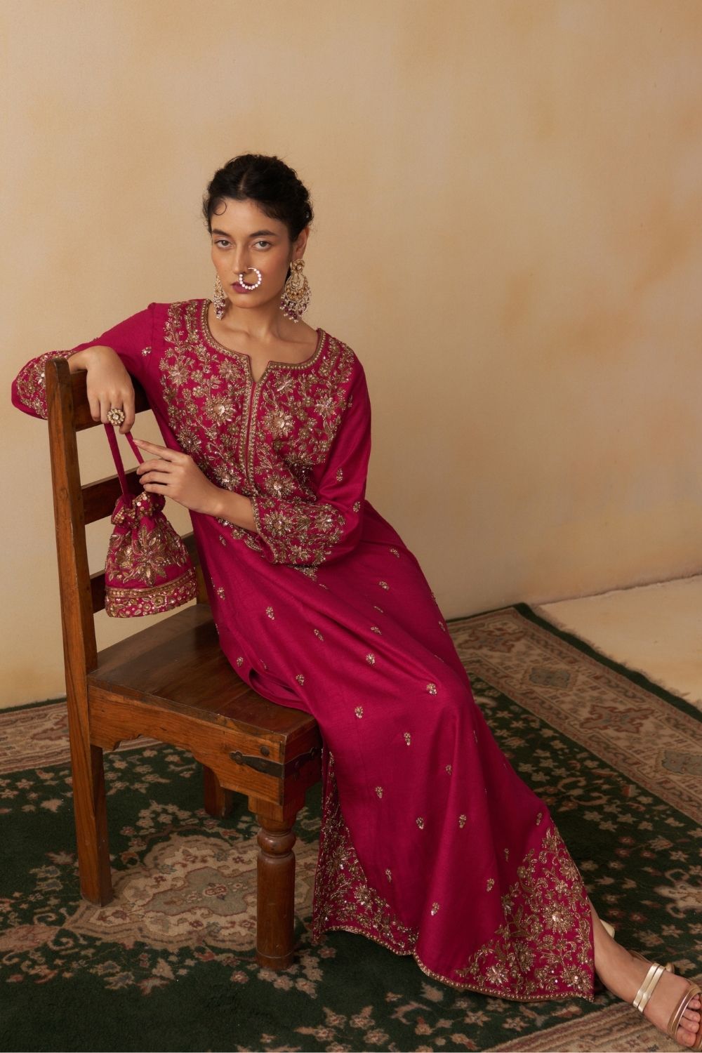 Hot Pink Kaftan Dress