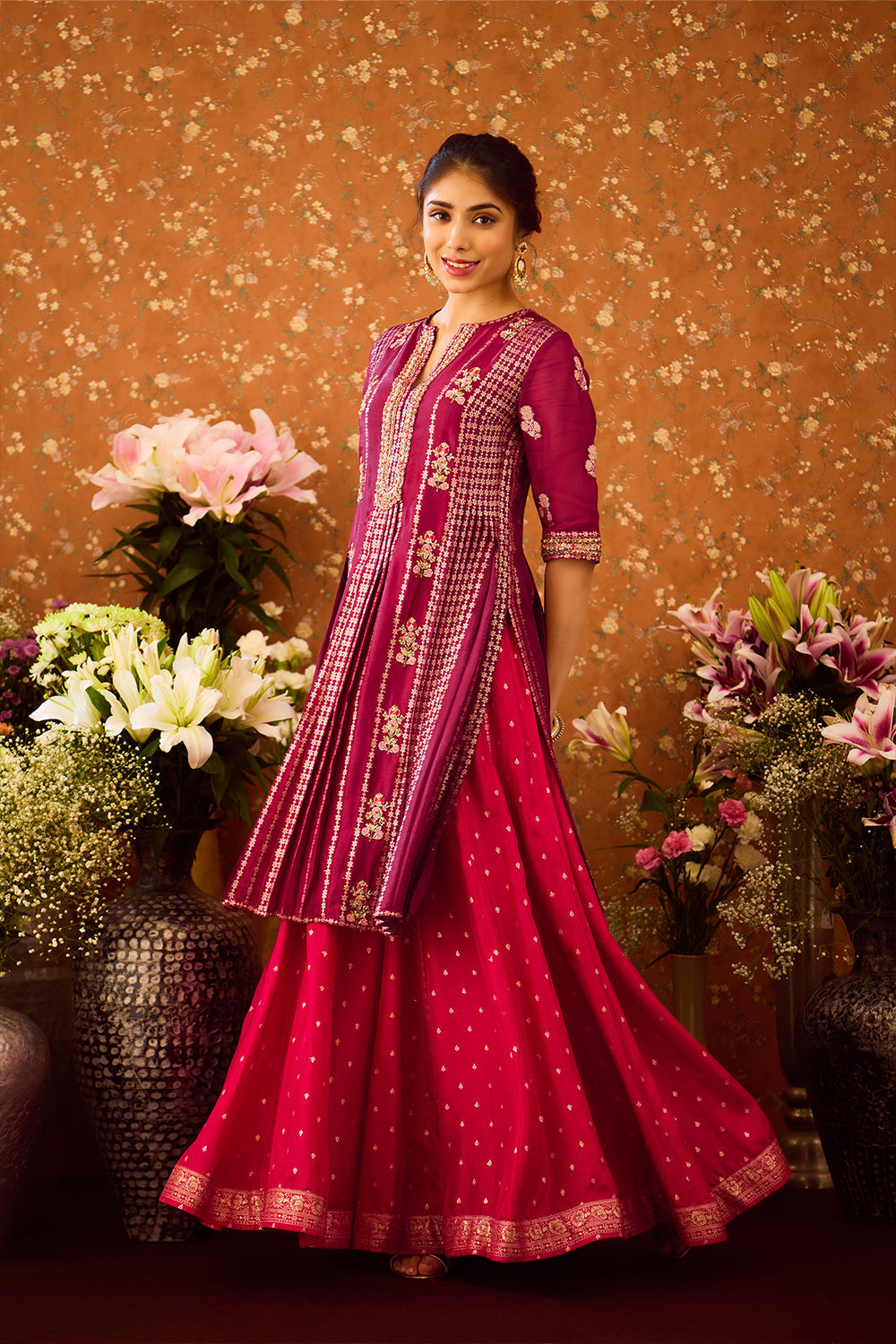 Raspberry Purple Sharara Set