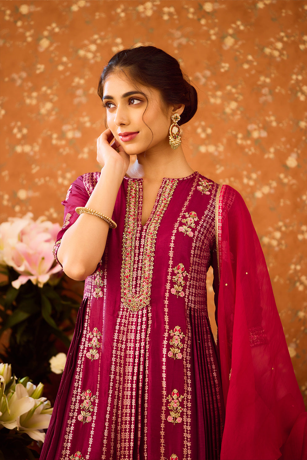 Raspberry Purple Sharara Set
