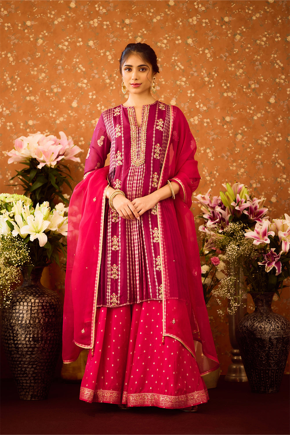 Raspberry Purple Sharara Set
