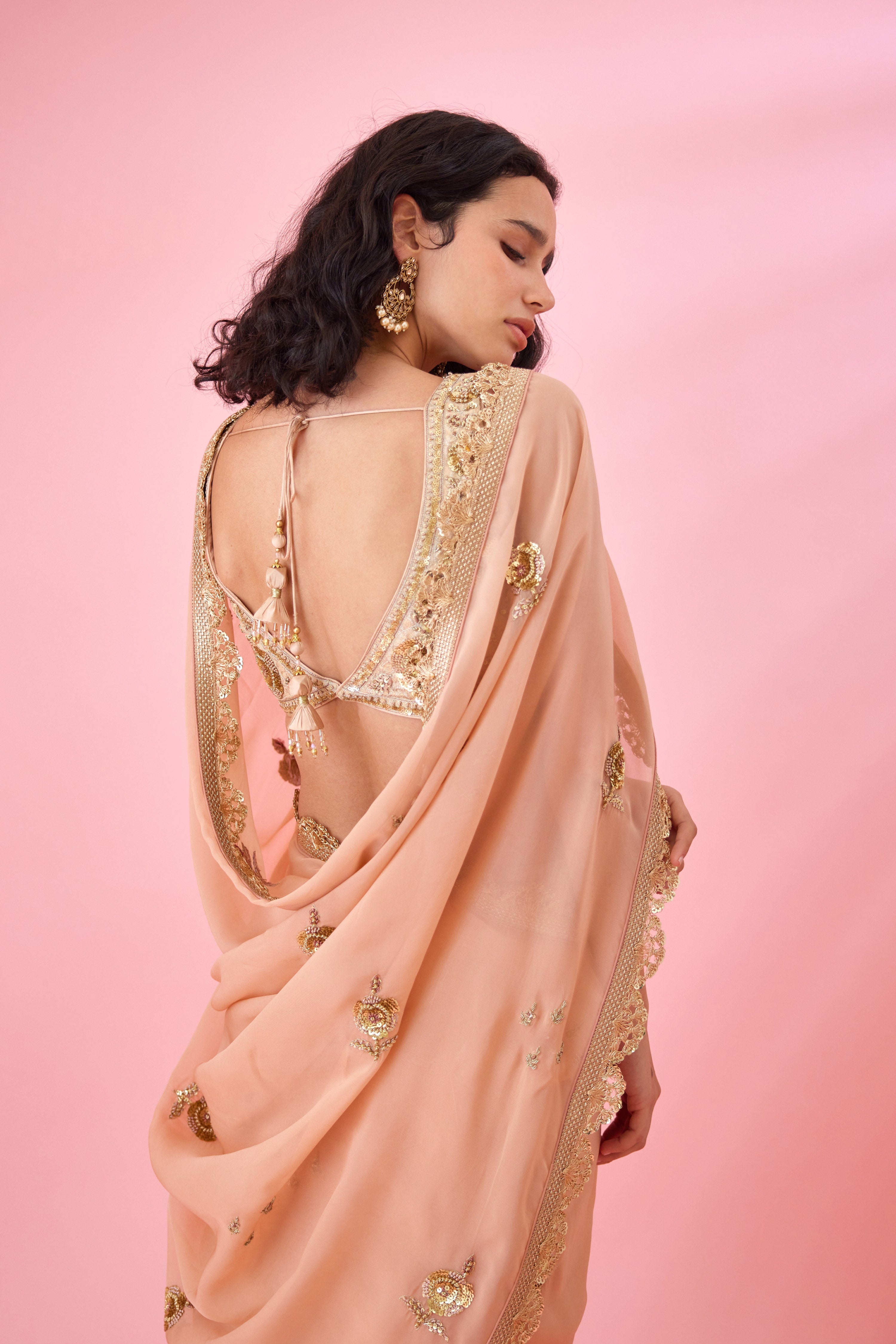 Blush Pink Saree Set