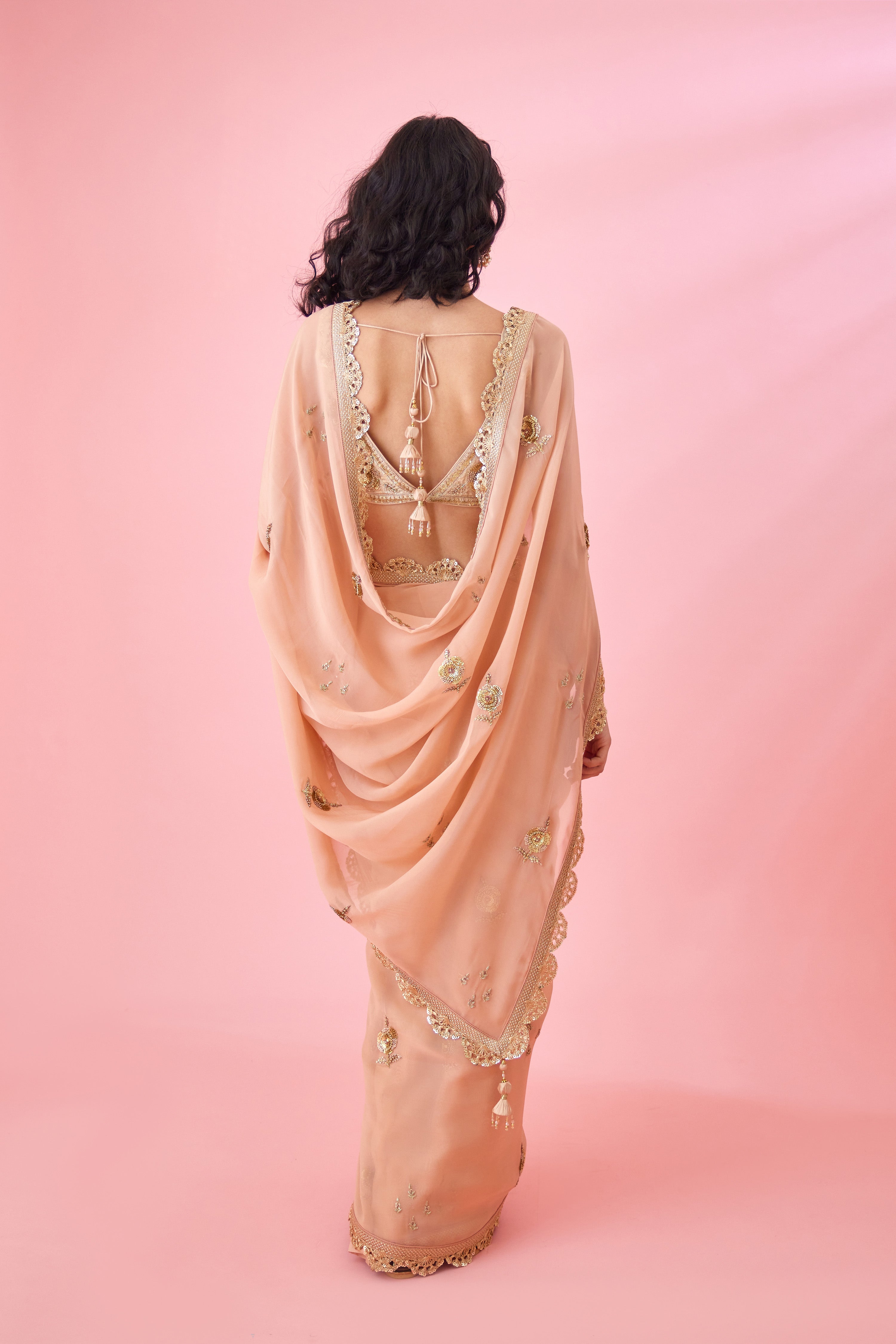 Blush Pink Saree Set
