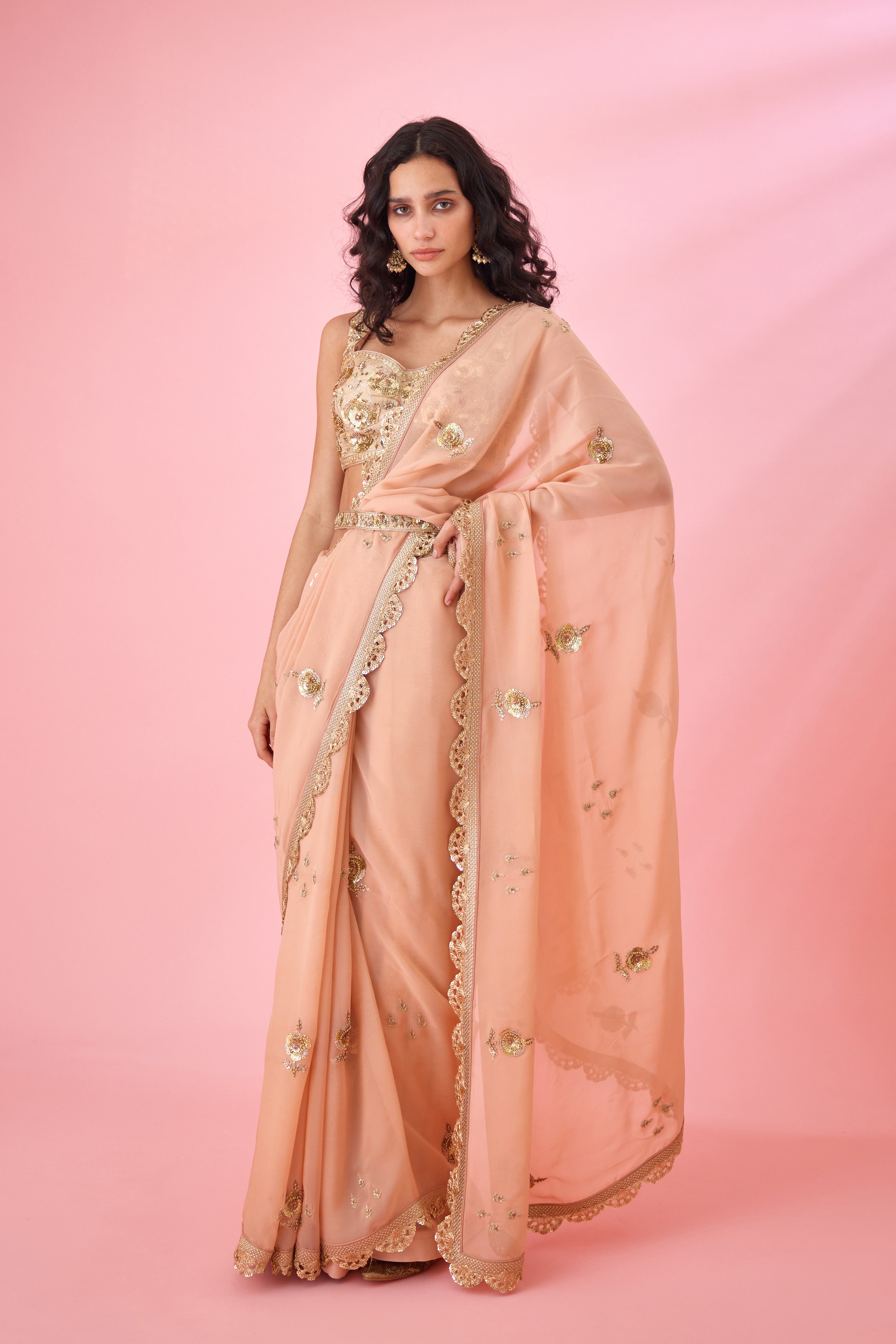 Blush Pink Saree Set