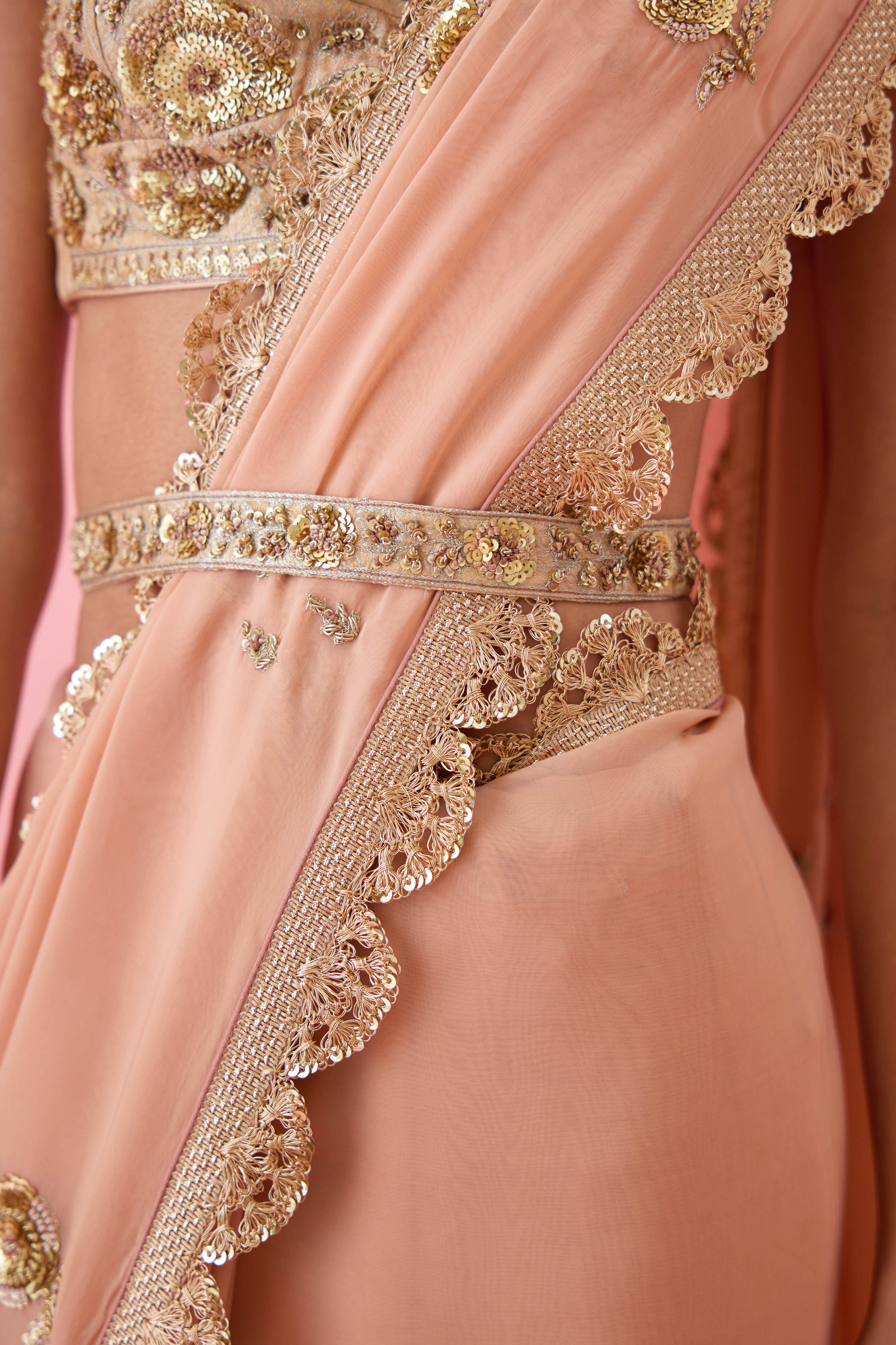 Blush Pink Saree Set