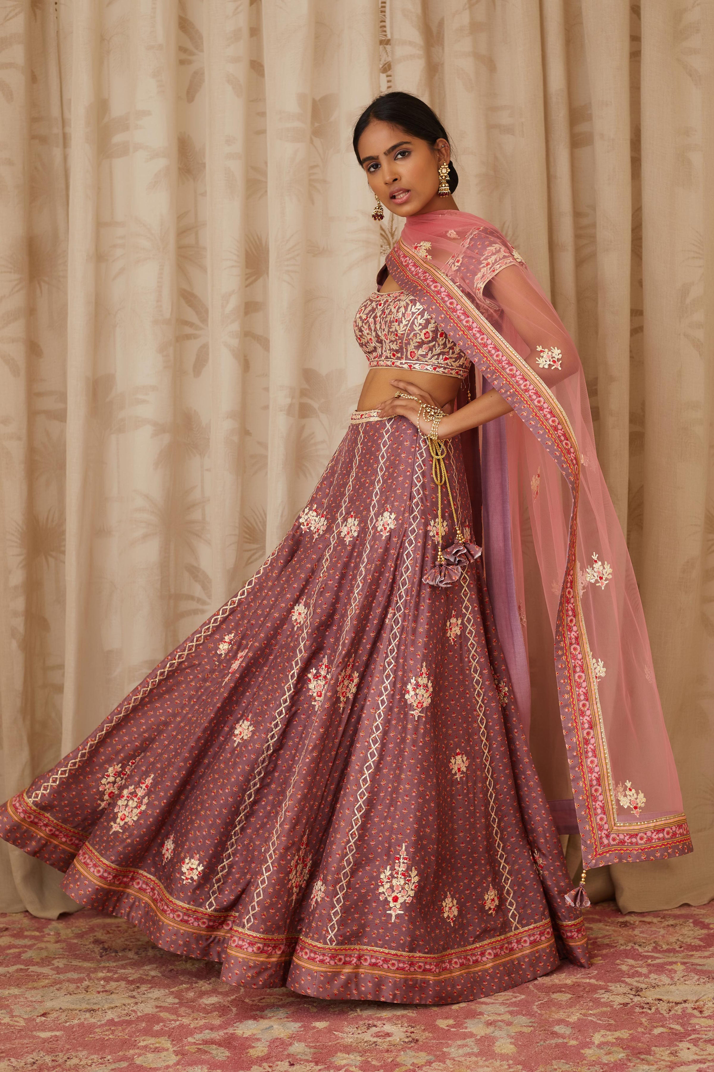 Neutral Purple Lehenga Set