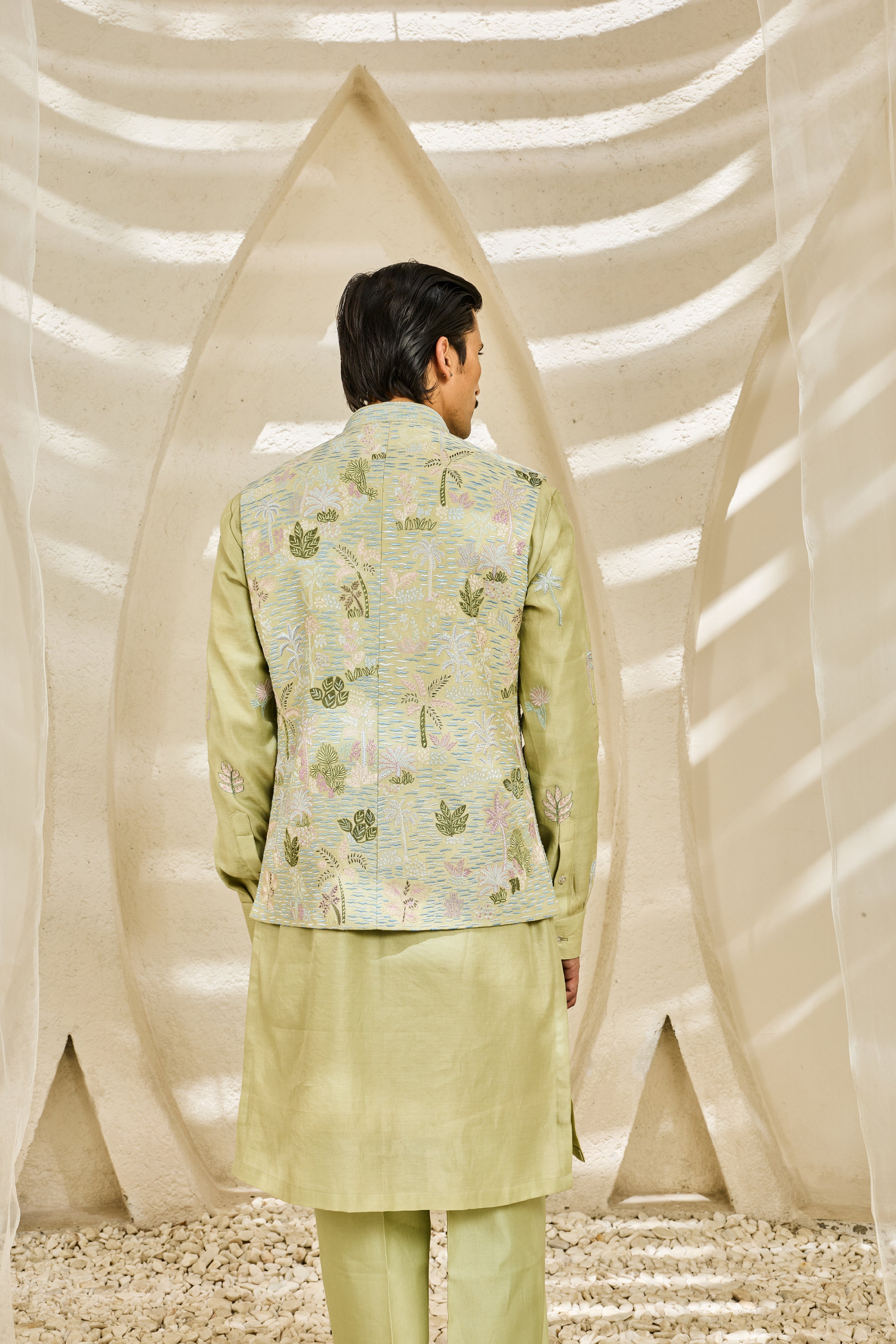 Mint Serene Garden Waistcoat set