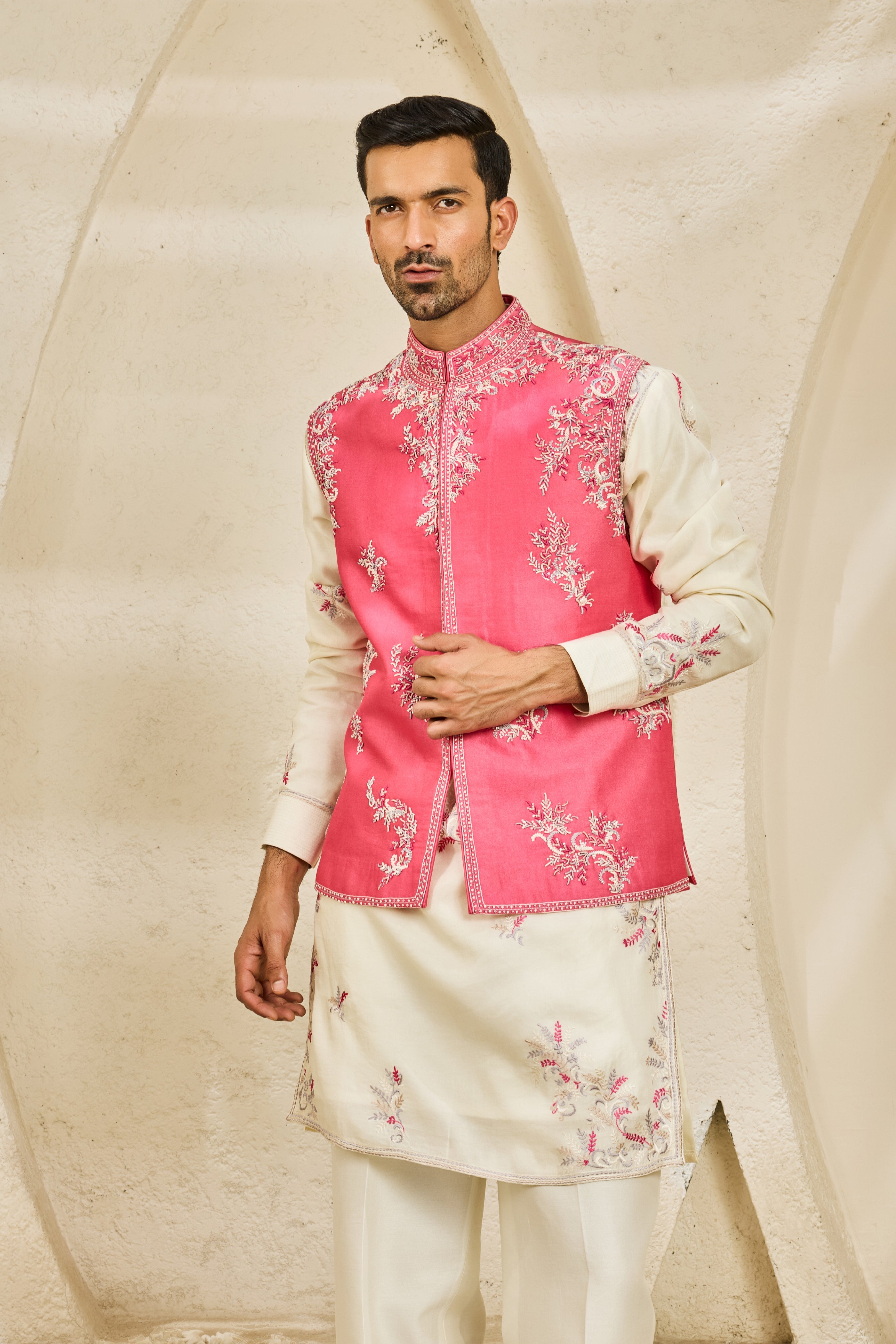 Gulabi Bagh Waistcoat Set