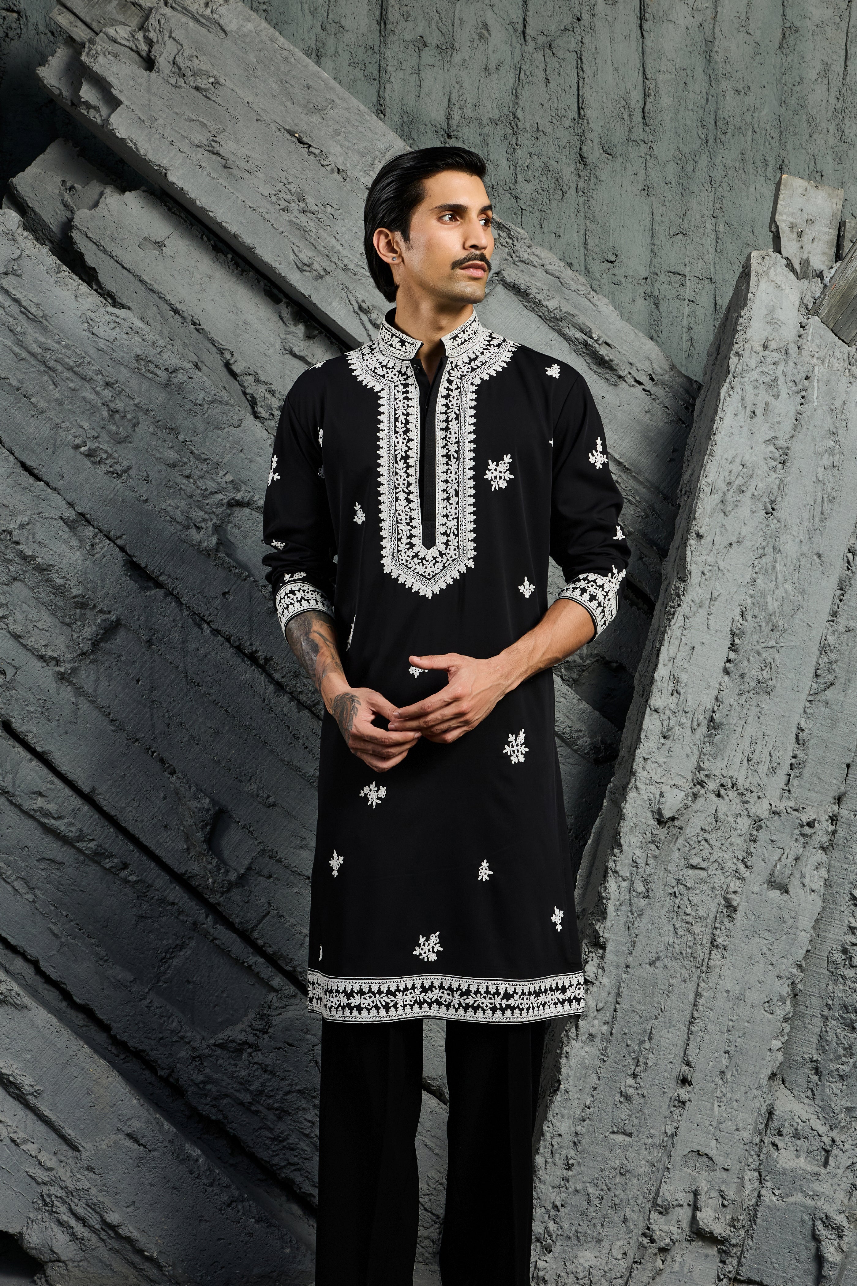 Black Shadow Dori Kurta Set