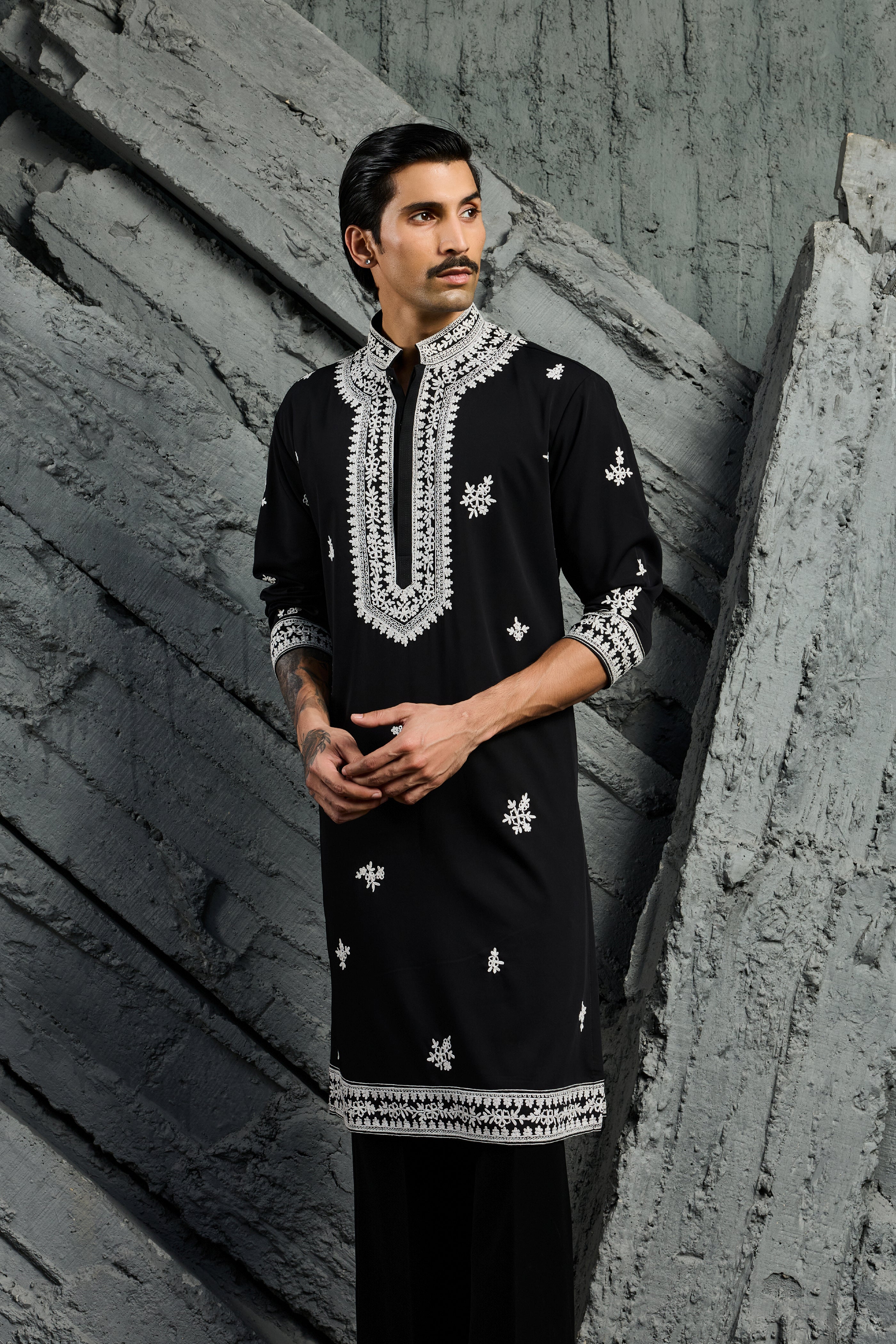 Black Shadow Dori Kurta Set
