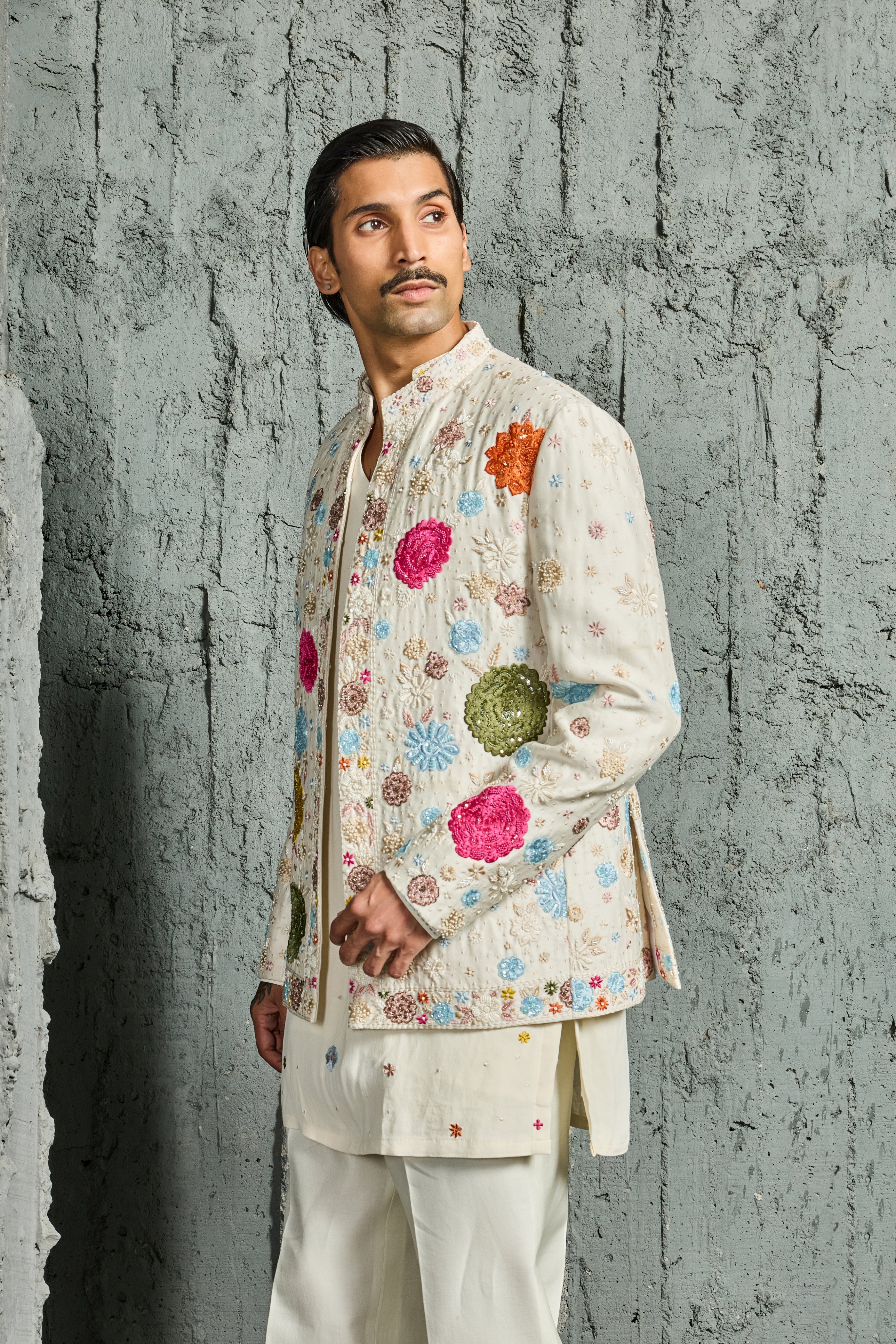 Ivory Bloom Jacket Set