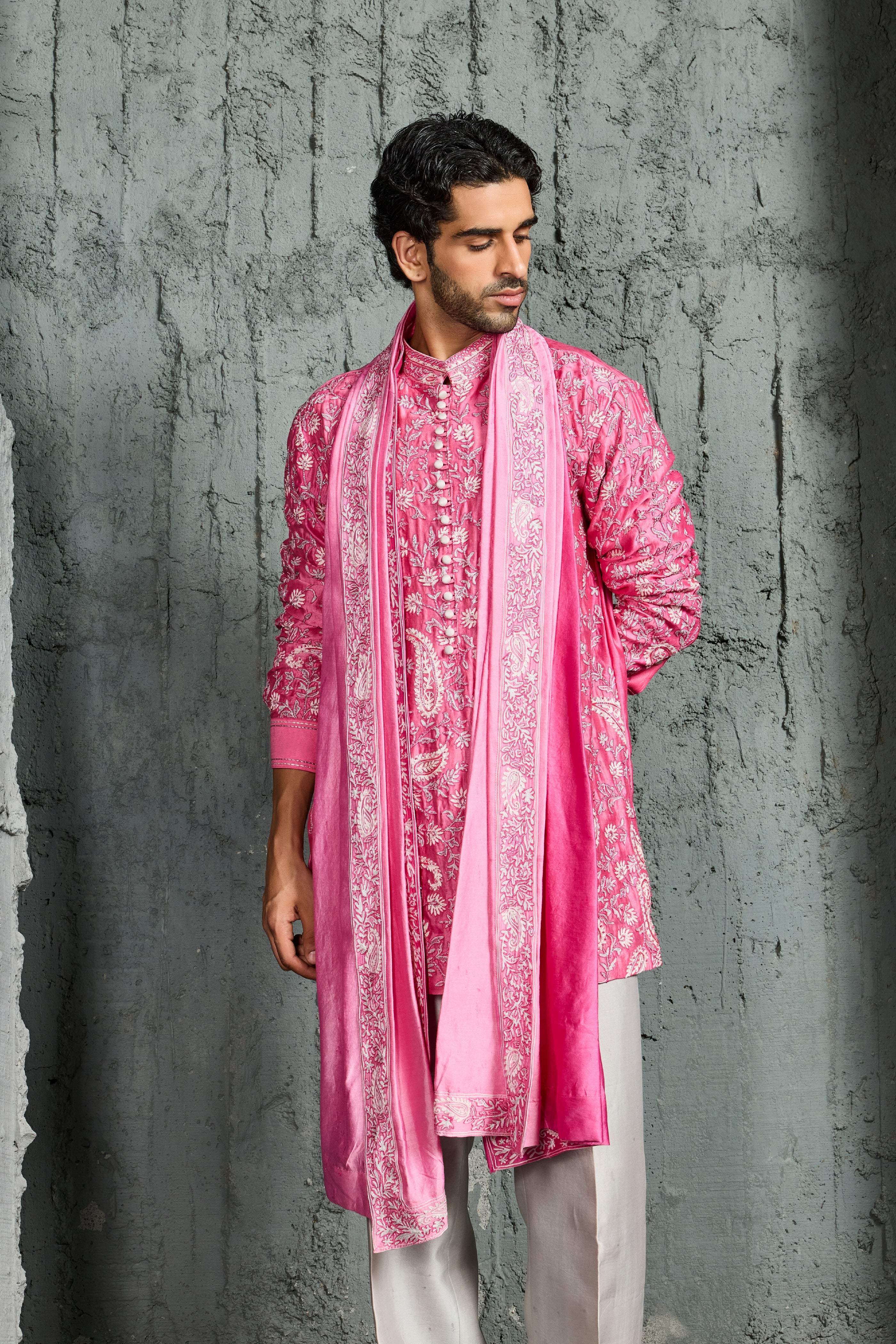 Gulnaar Pink Kurta Set