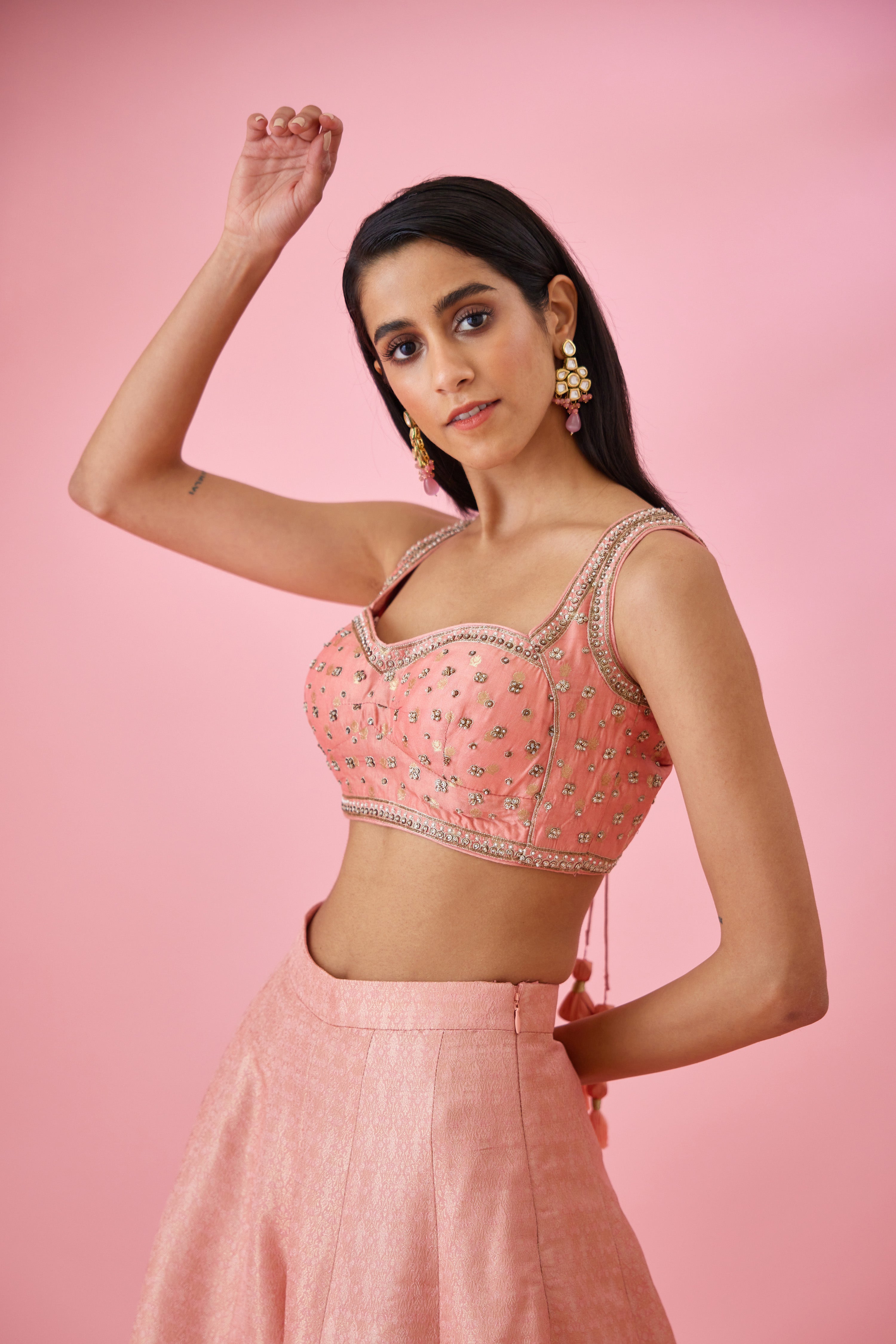Peach Pink Sharara Set