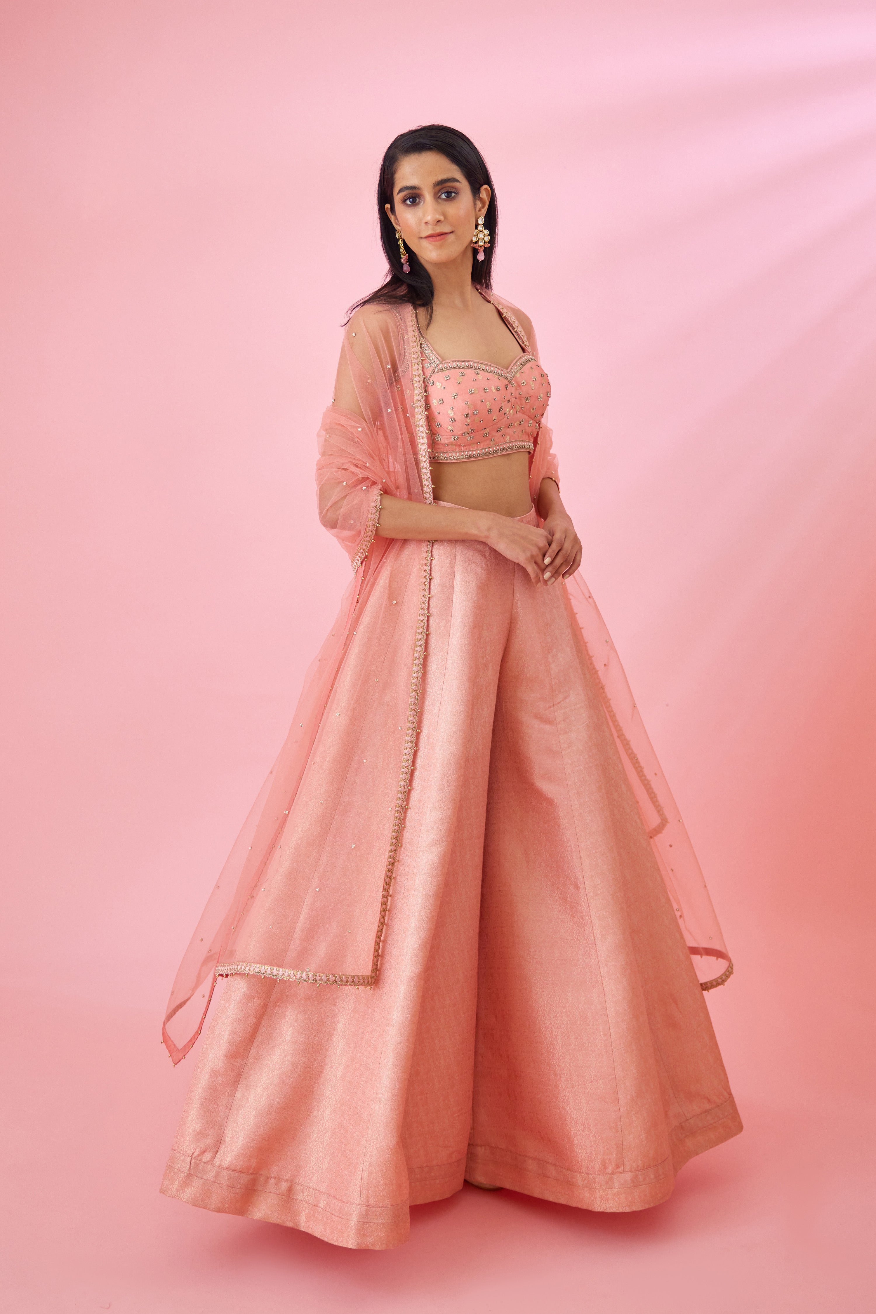 Peach Pink Sharara Set