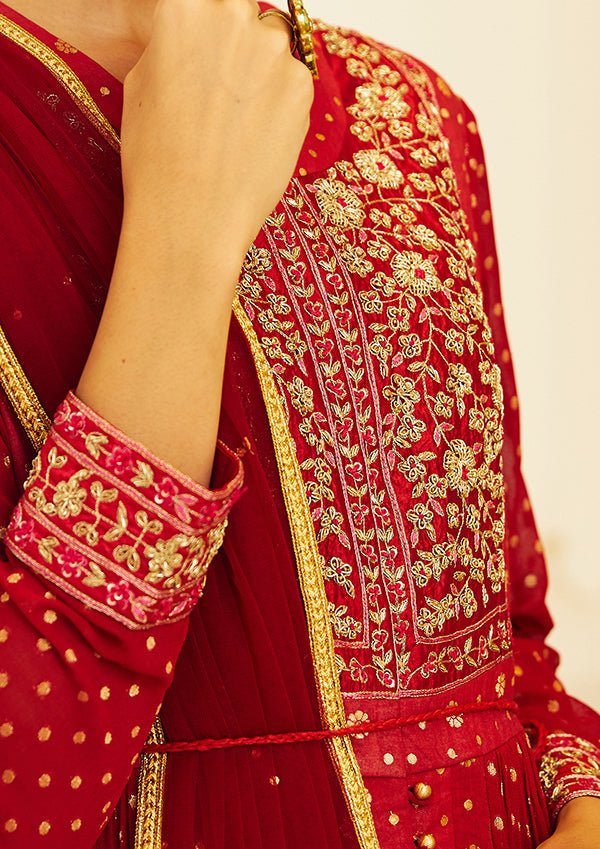 Maroon Anarkali Set