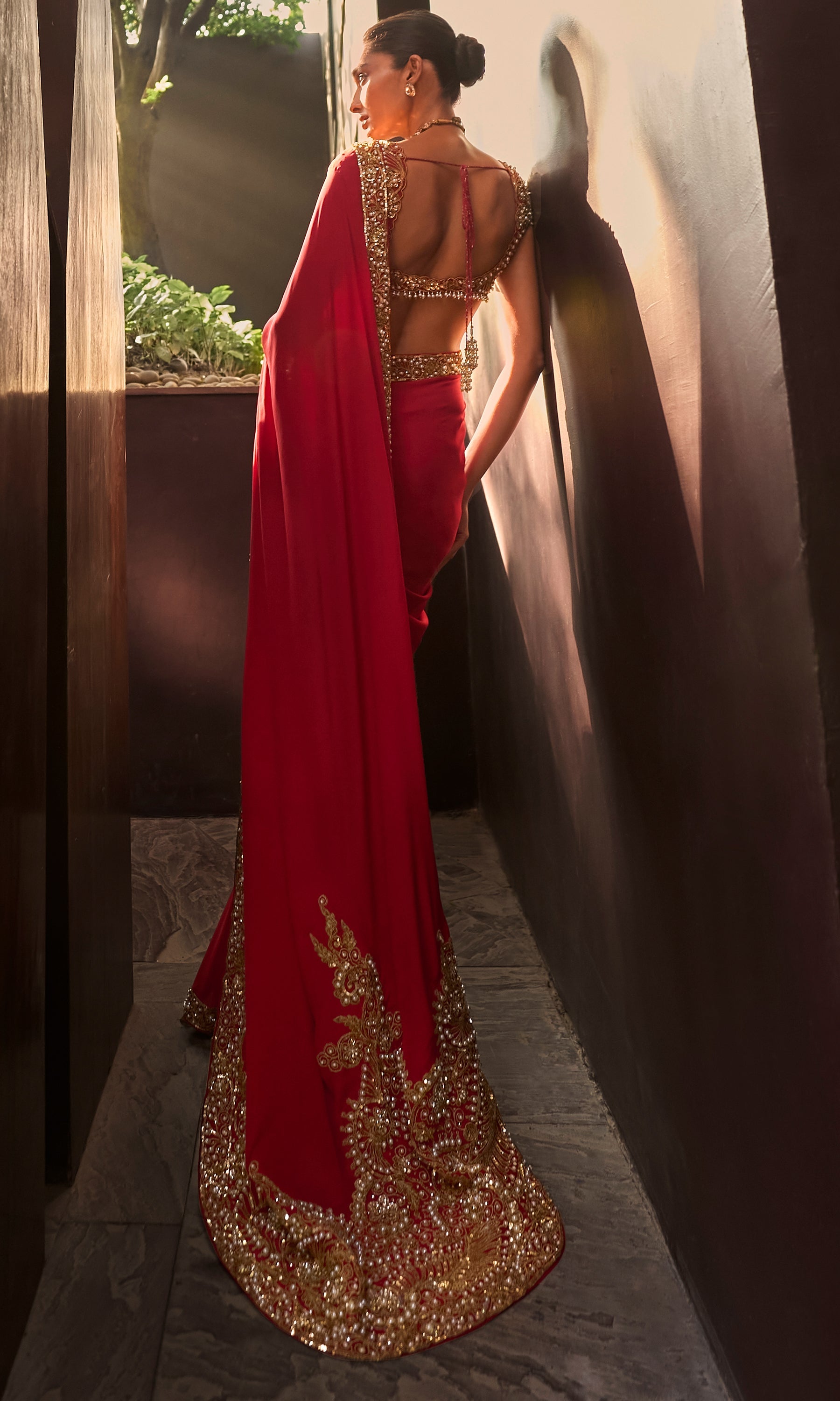 Red Saree Set