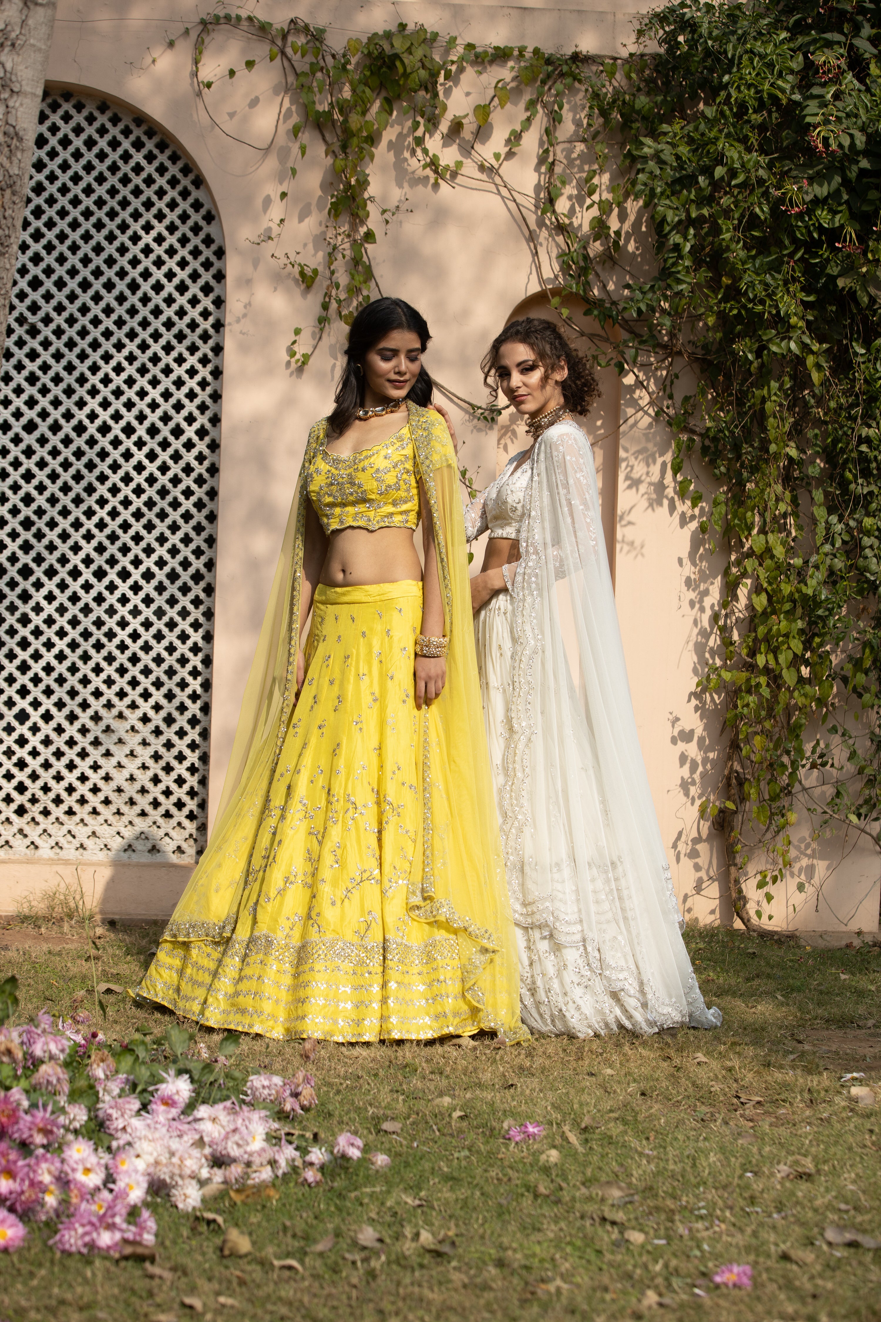 Yellow Gota Patti Silk Lehenga Set