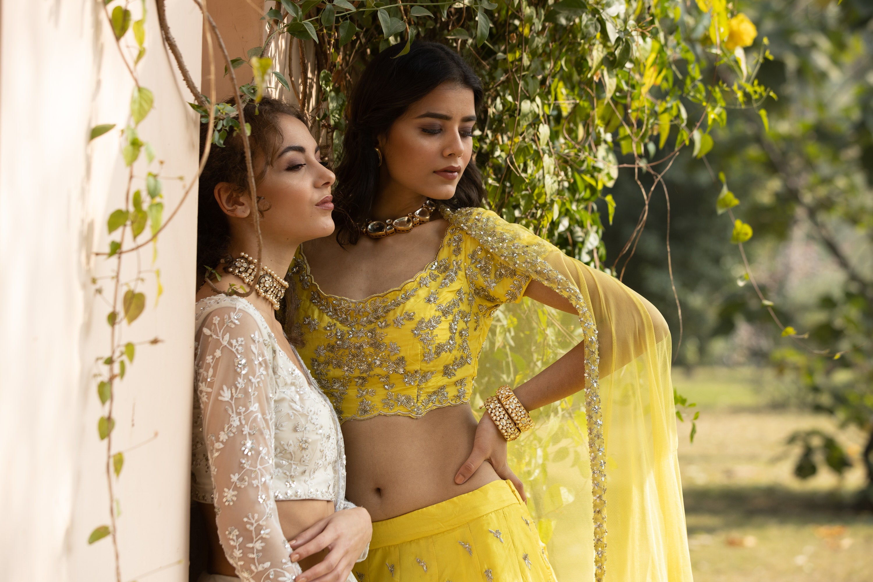 Yellow Gota Patti Silk Lehenga Set