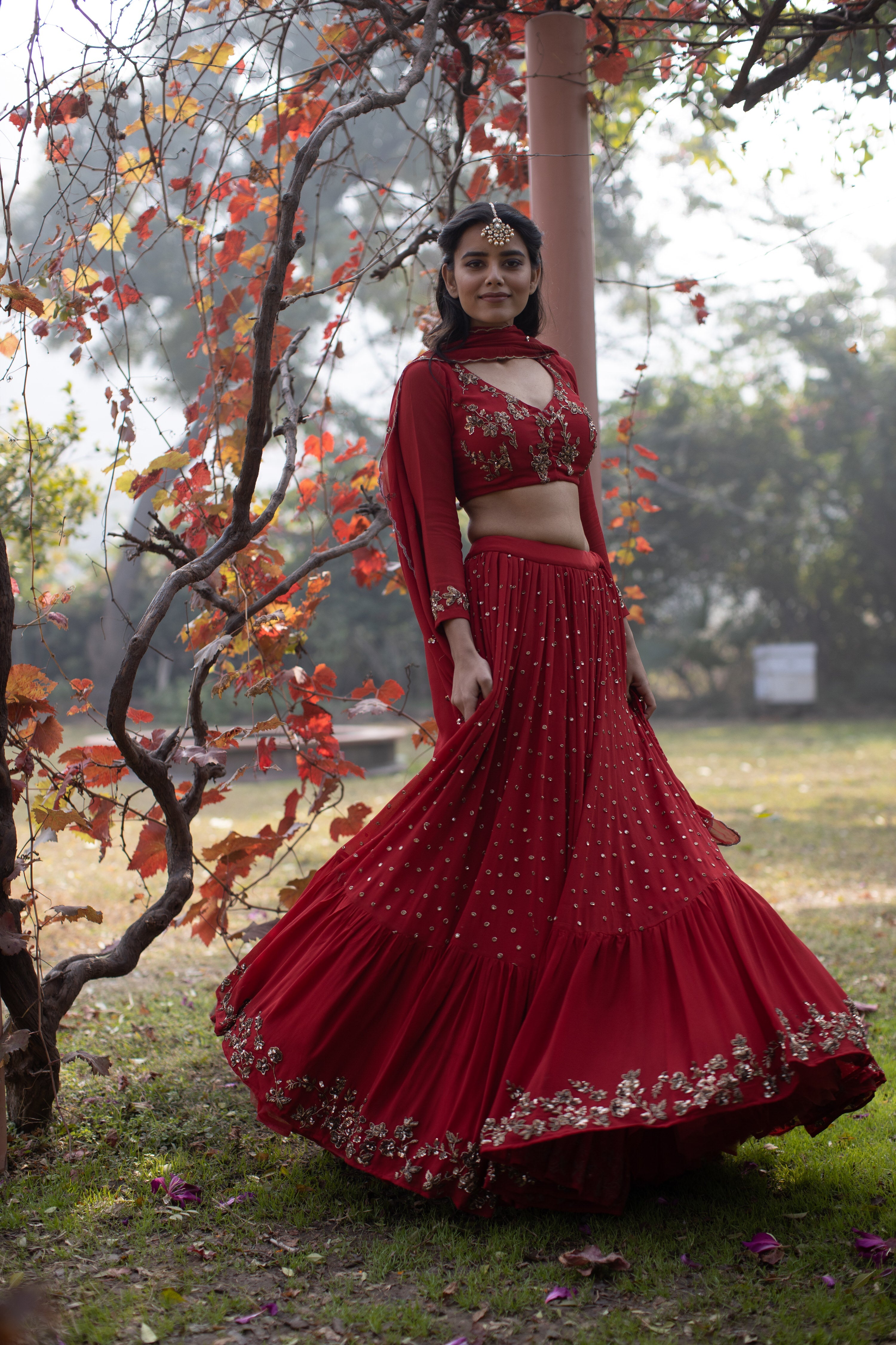 Red Boot Lehenga Set