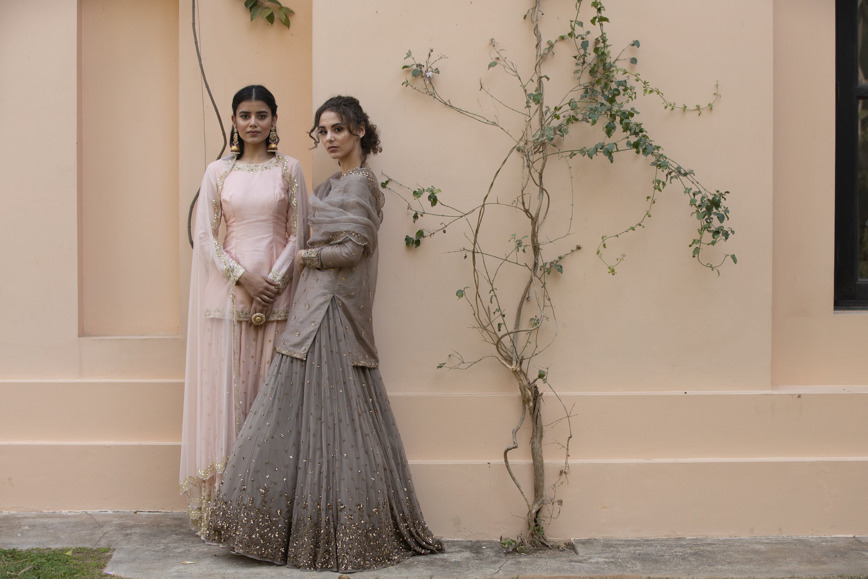 Light Brown Bootie Kurti And Lehenga Set