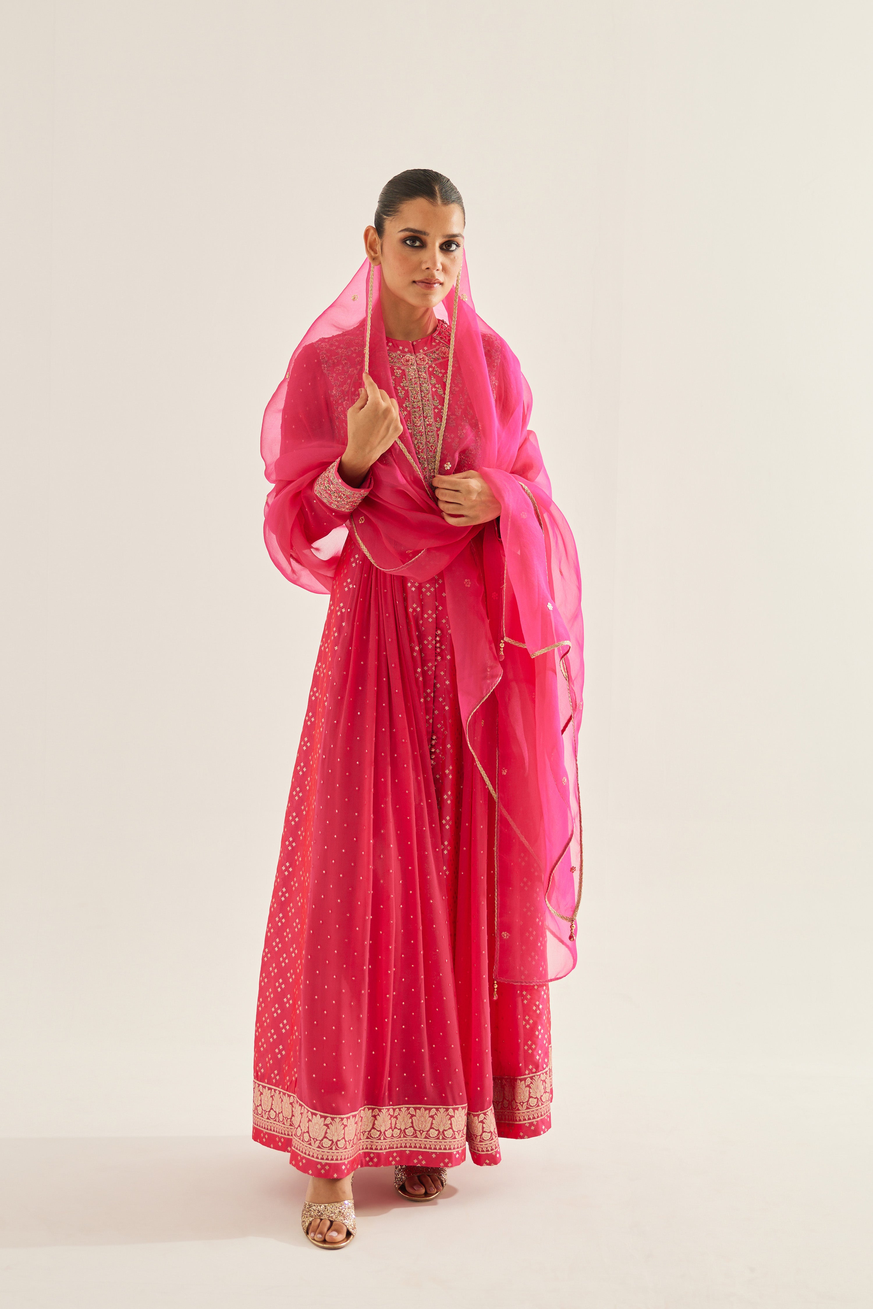 Fuchsia Anarkali Set
