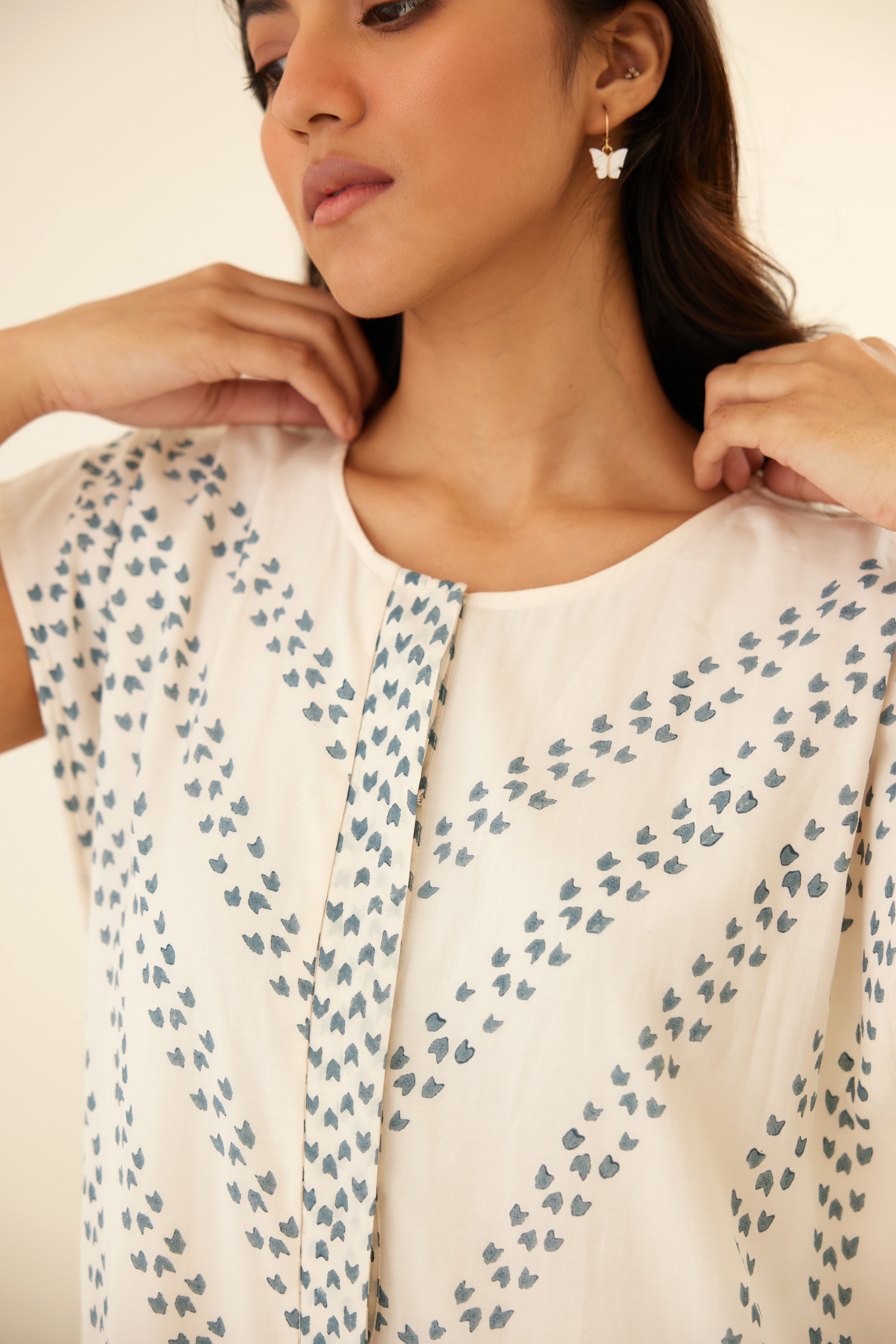 Papyrus White - Dusty Blue Jumpsuit