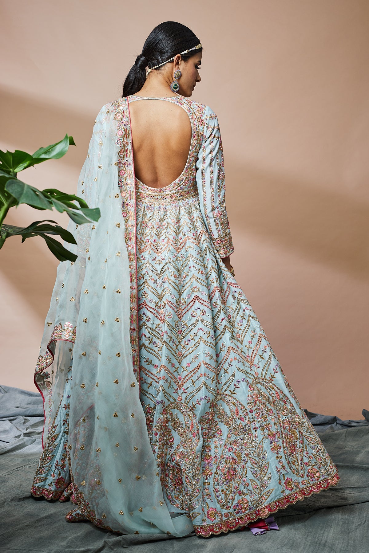 Blue Heavy Georgette Anarkali