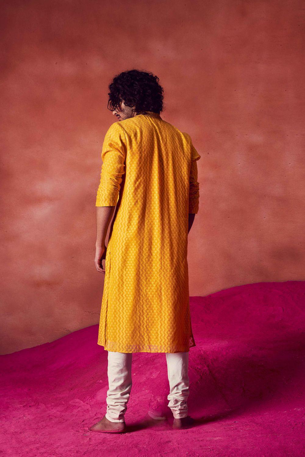 Yellow Kurta With Churidar