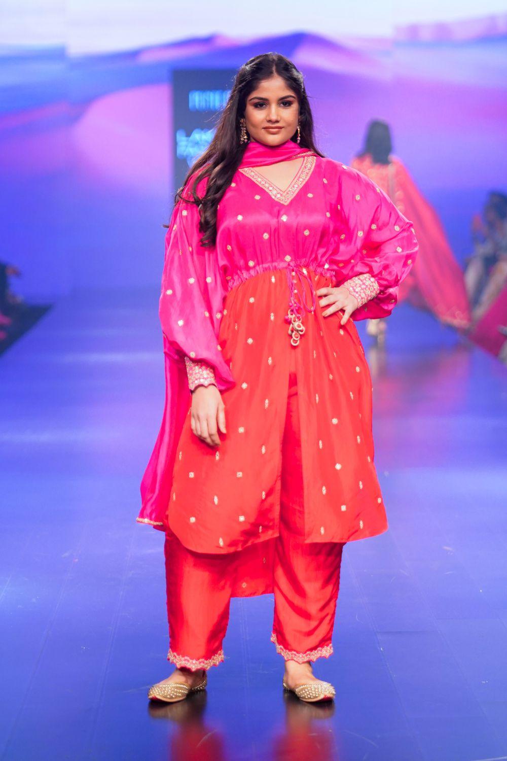 Surkh Laal Hand Embroidered Tunic With Pants