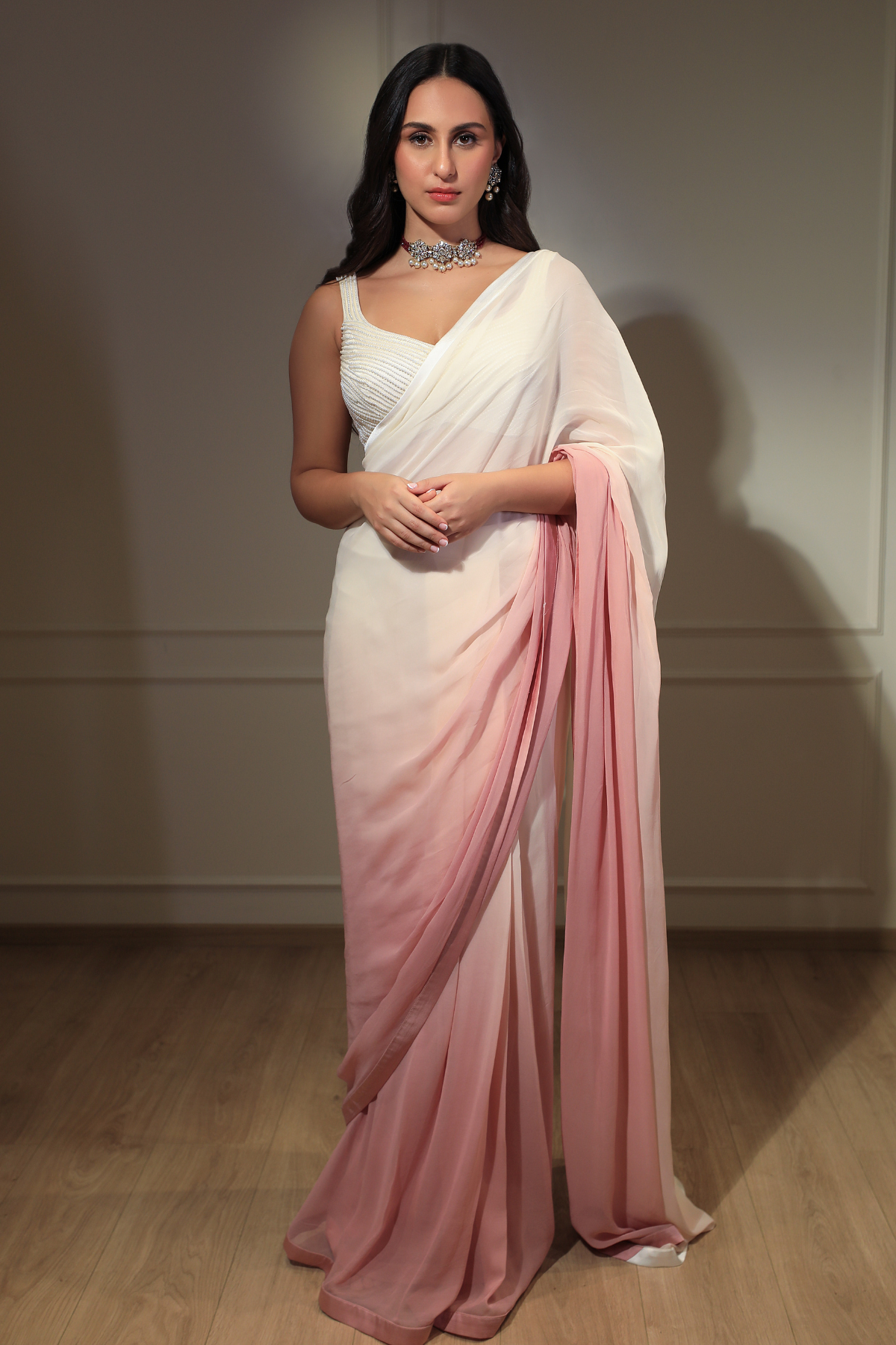 Pink Ombre Saree