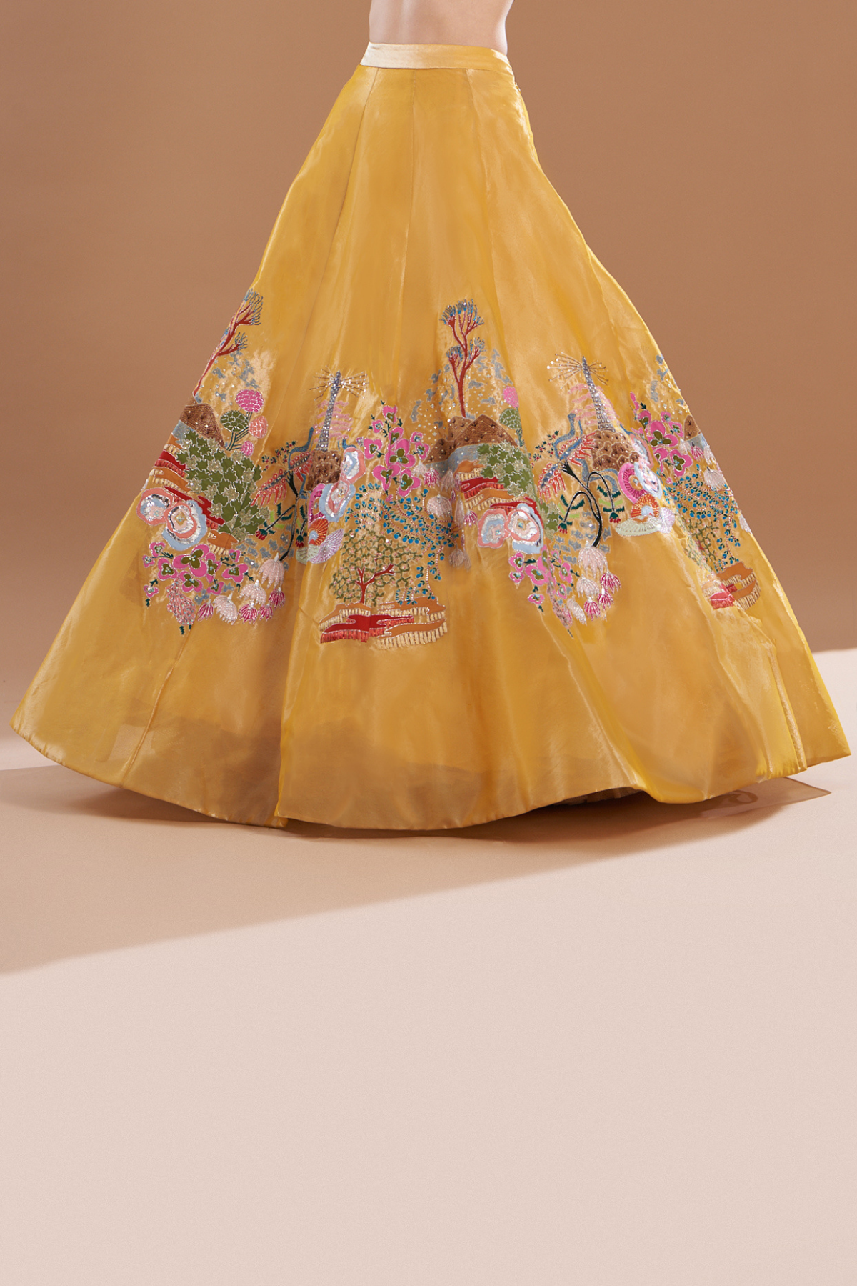 Marigla - Yellow Tissue Lehenga Set