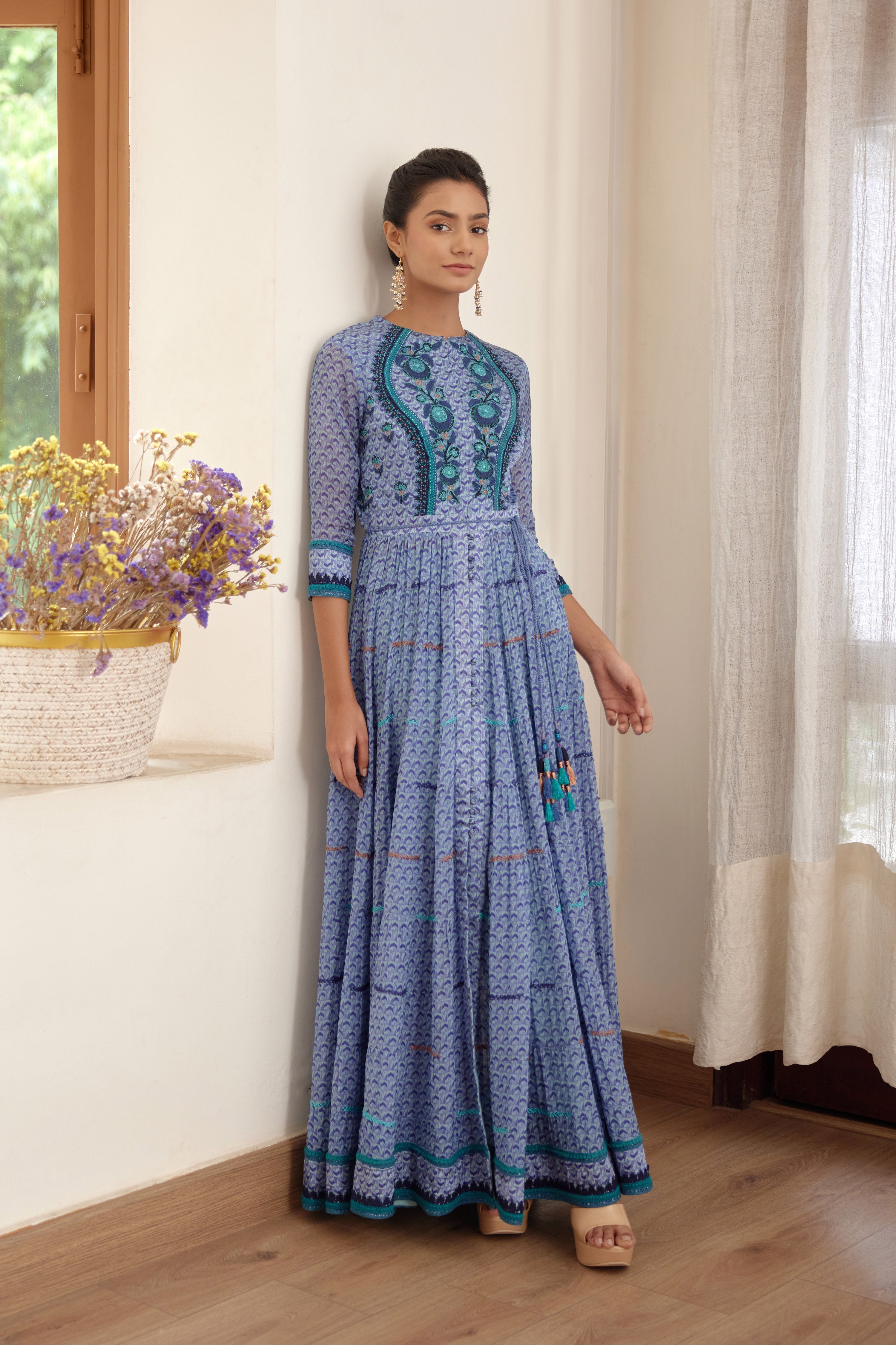 Blue Anarkali Set