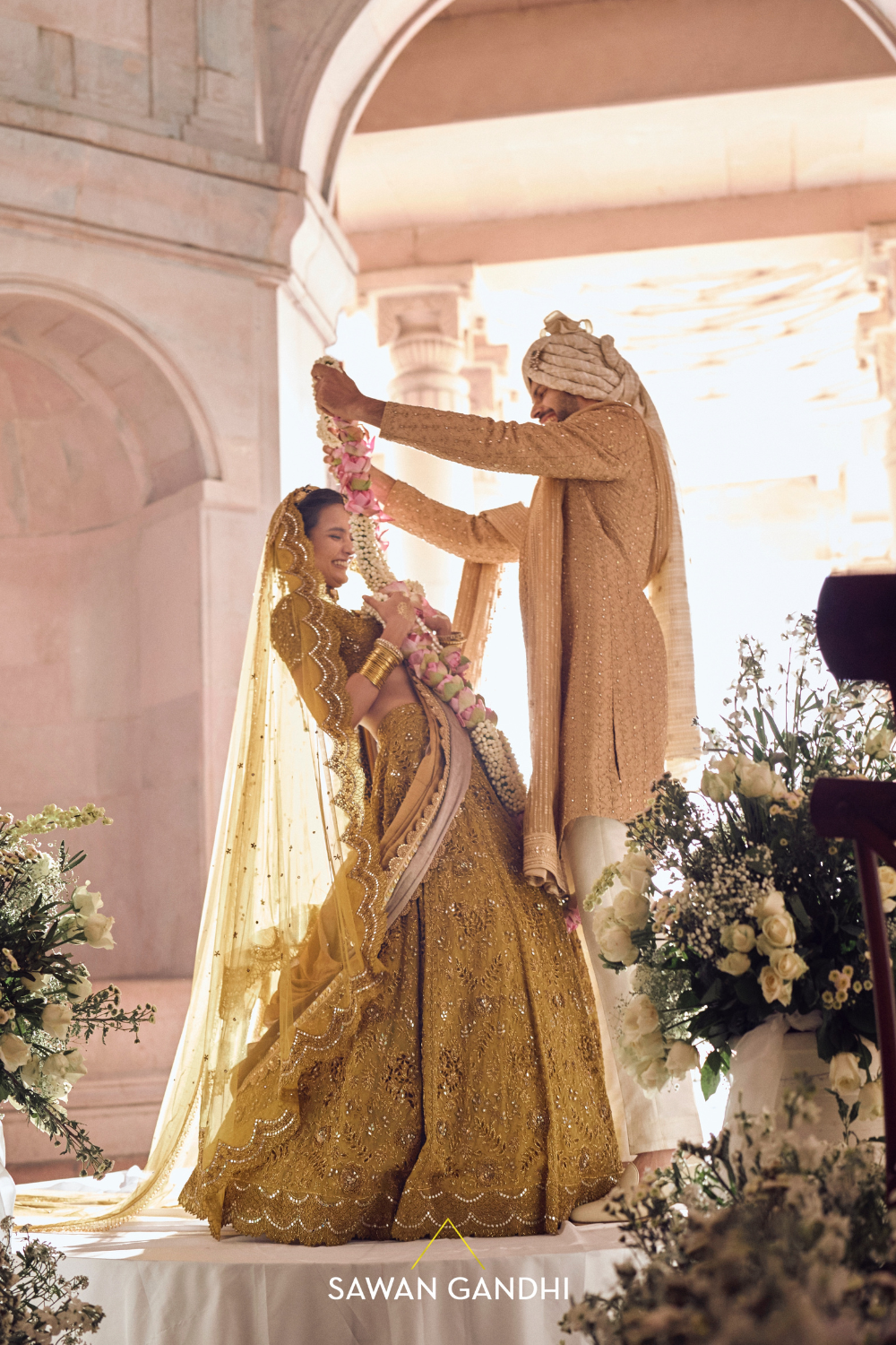 GOLDEN BEIGE LOTUS SHERWANI