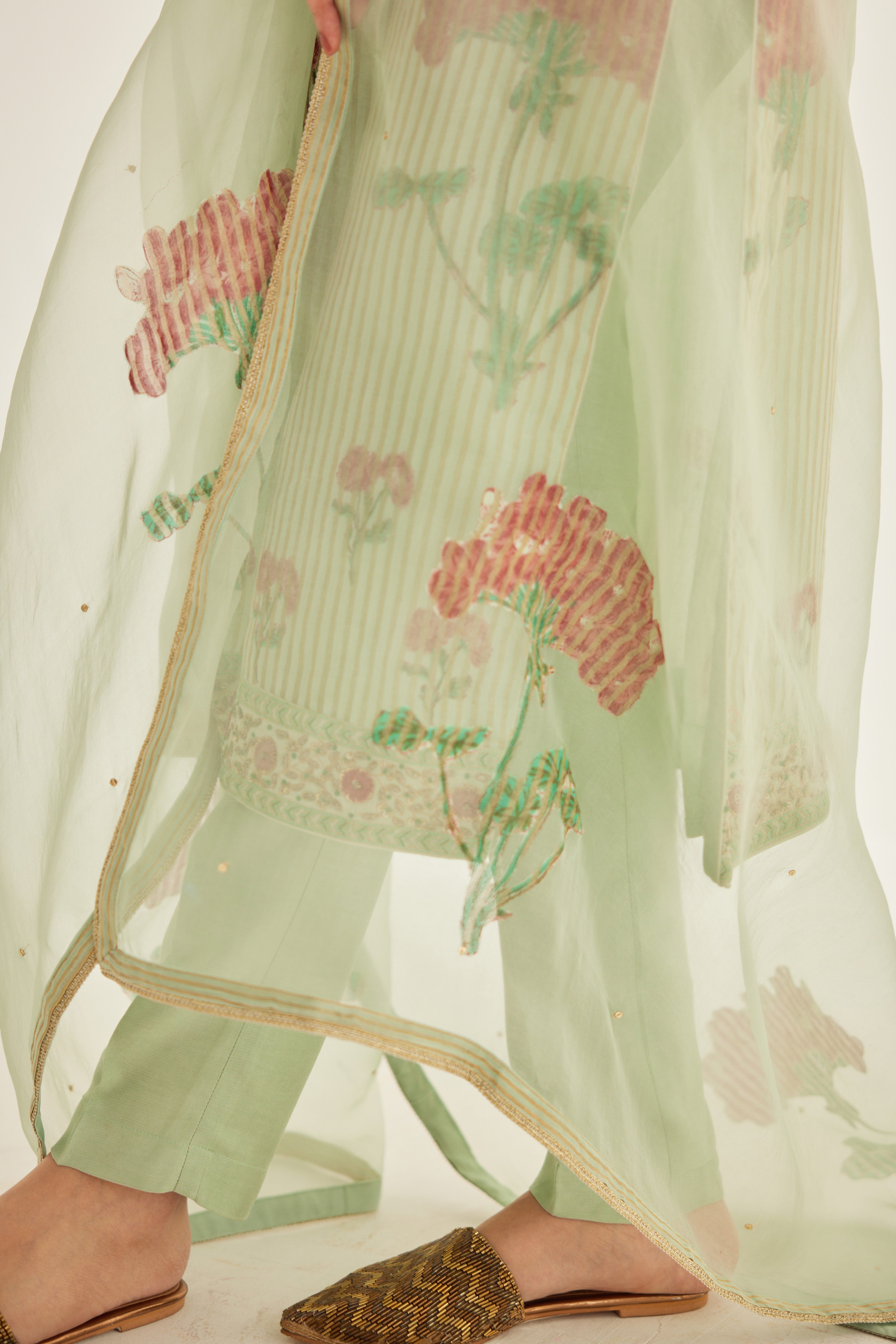 Smoke Green Kurta Set