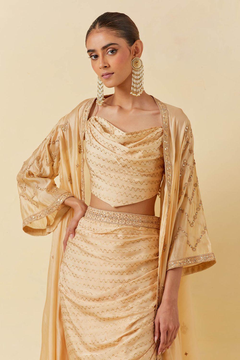 The Draped Skirt And Cowl Handkerchief Top Set