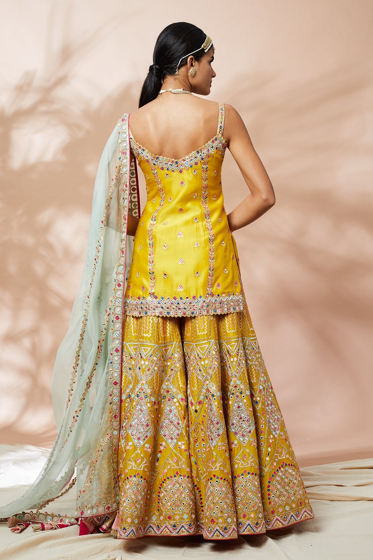 BRIGHT MUSTARD PATCHWORK SHARARA
