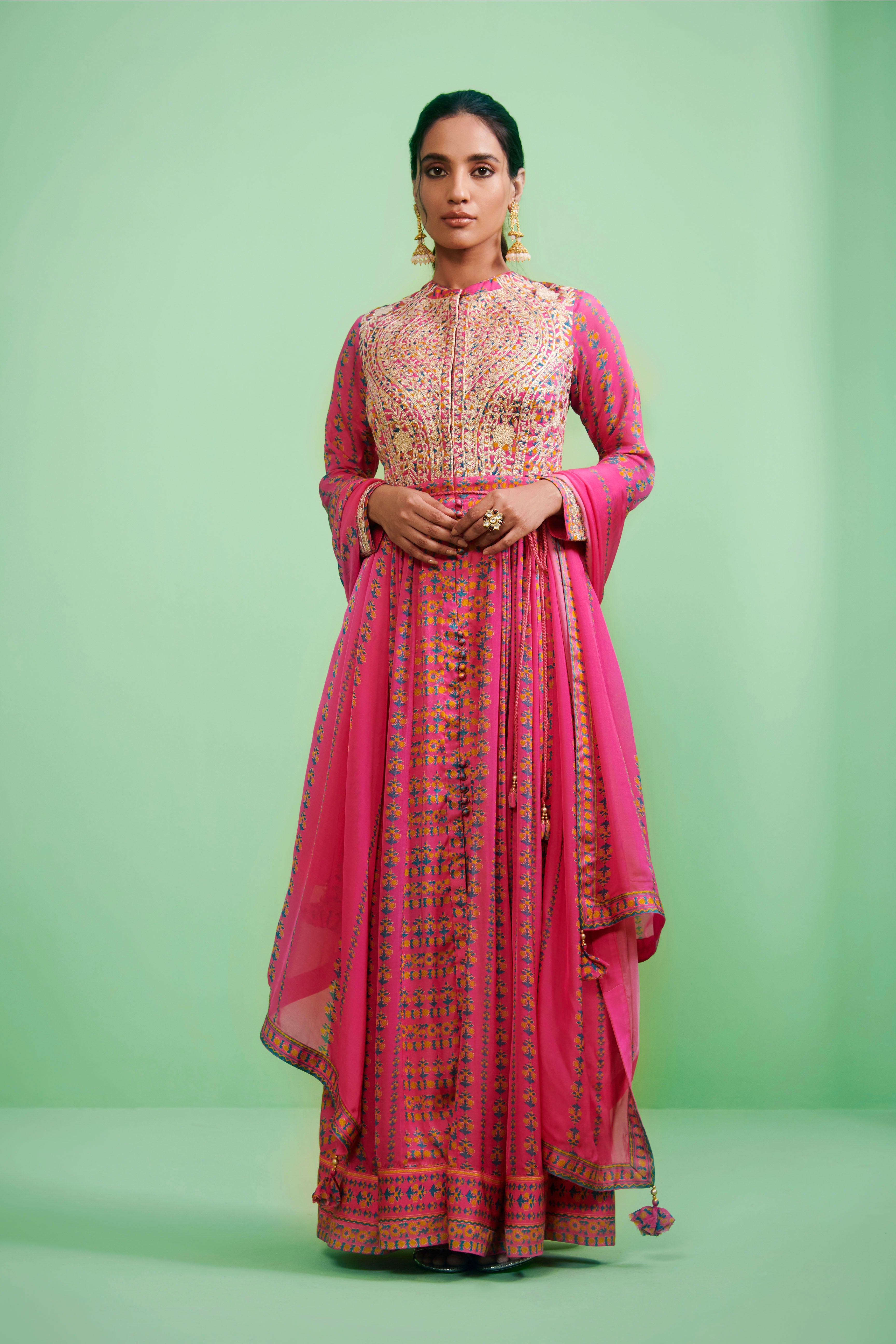 Pink Anarkali Set