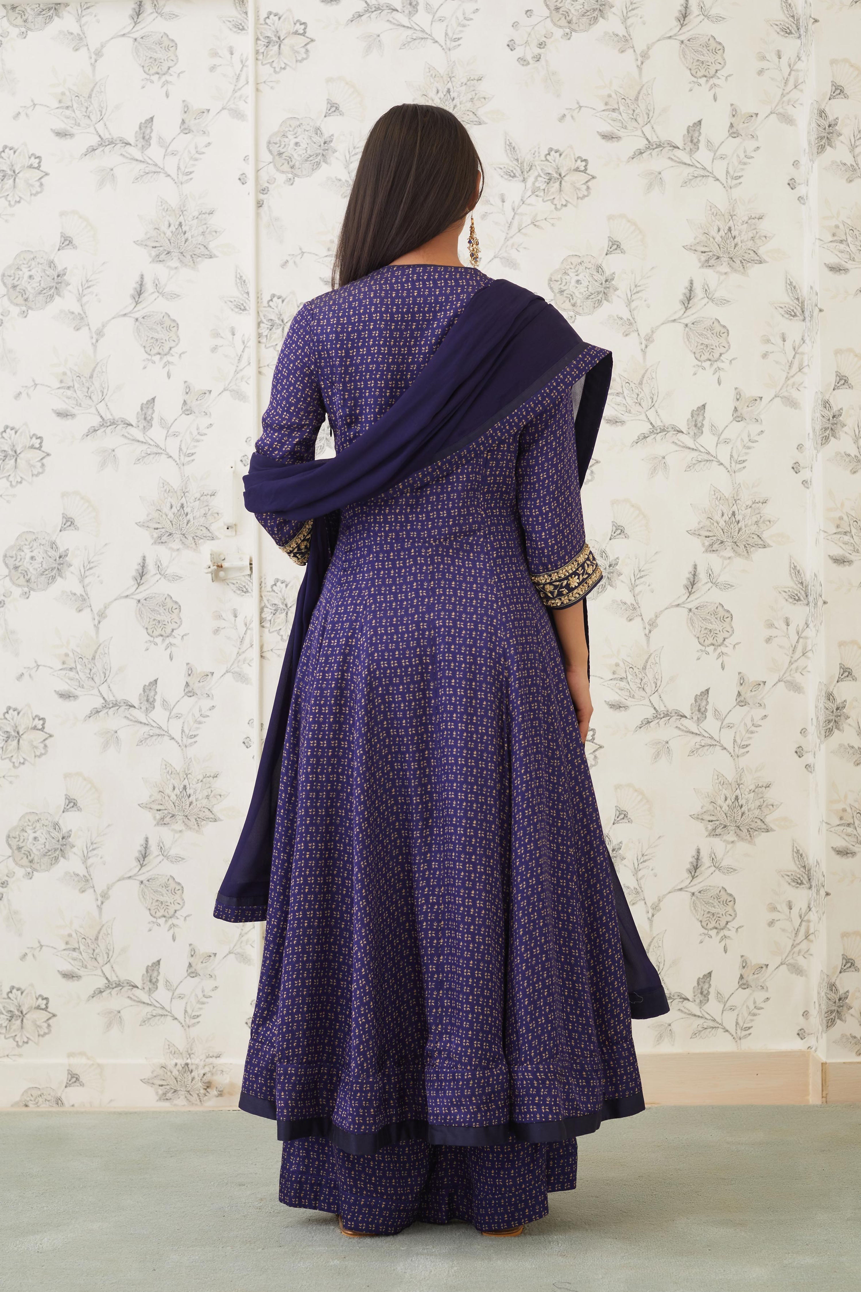 Blue Anarkali Set