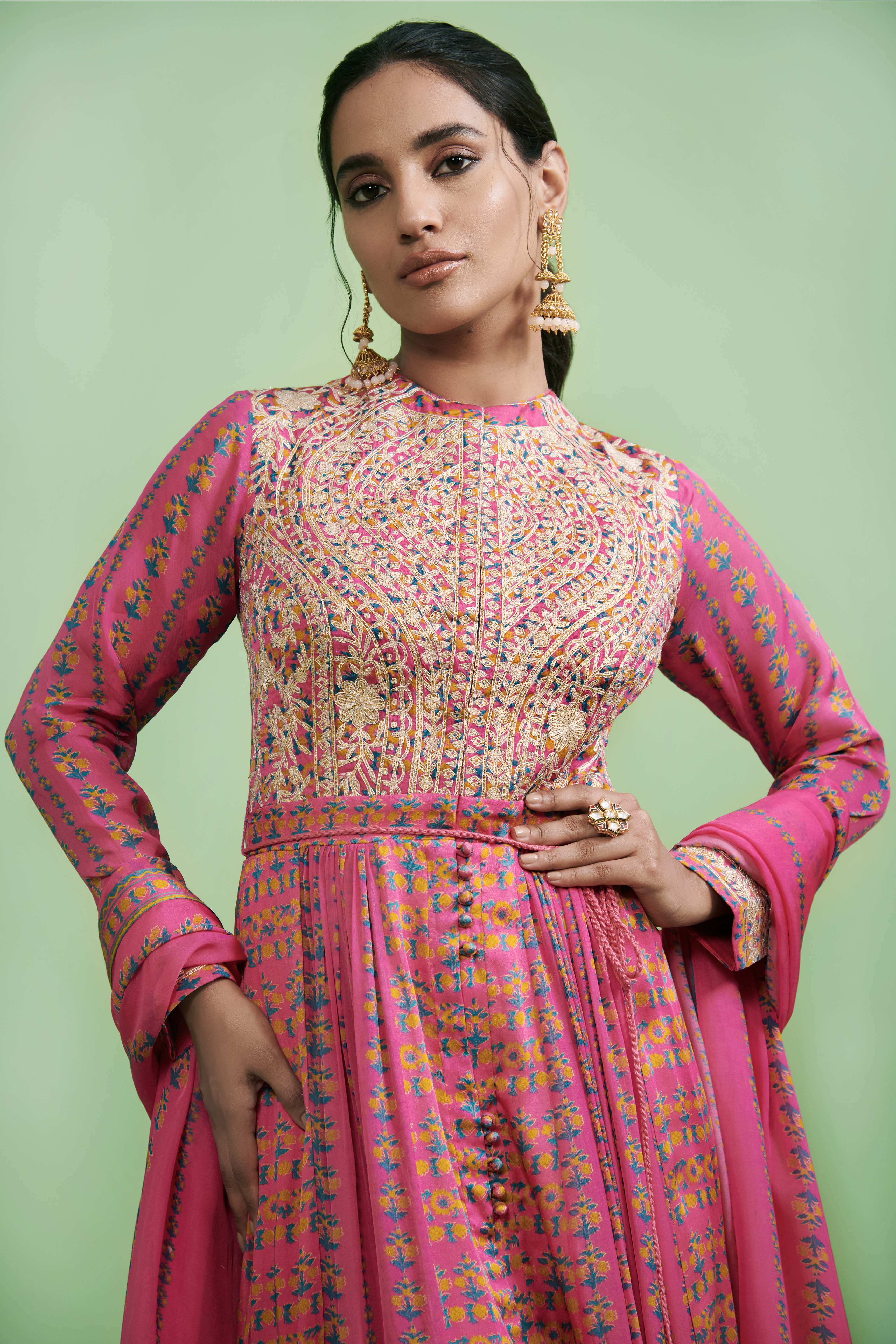 Pink Anarkali Set