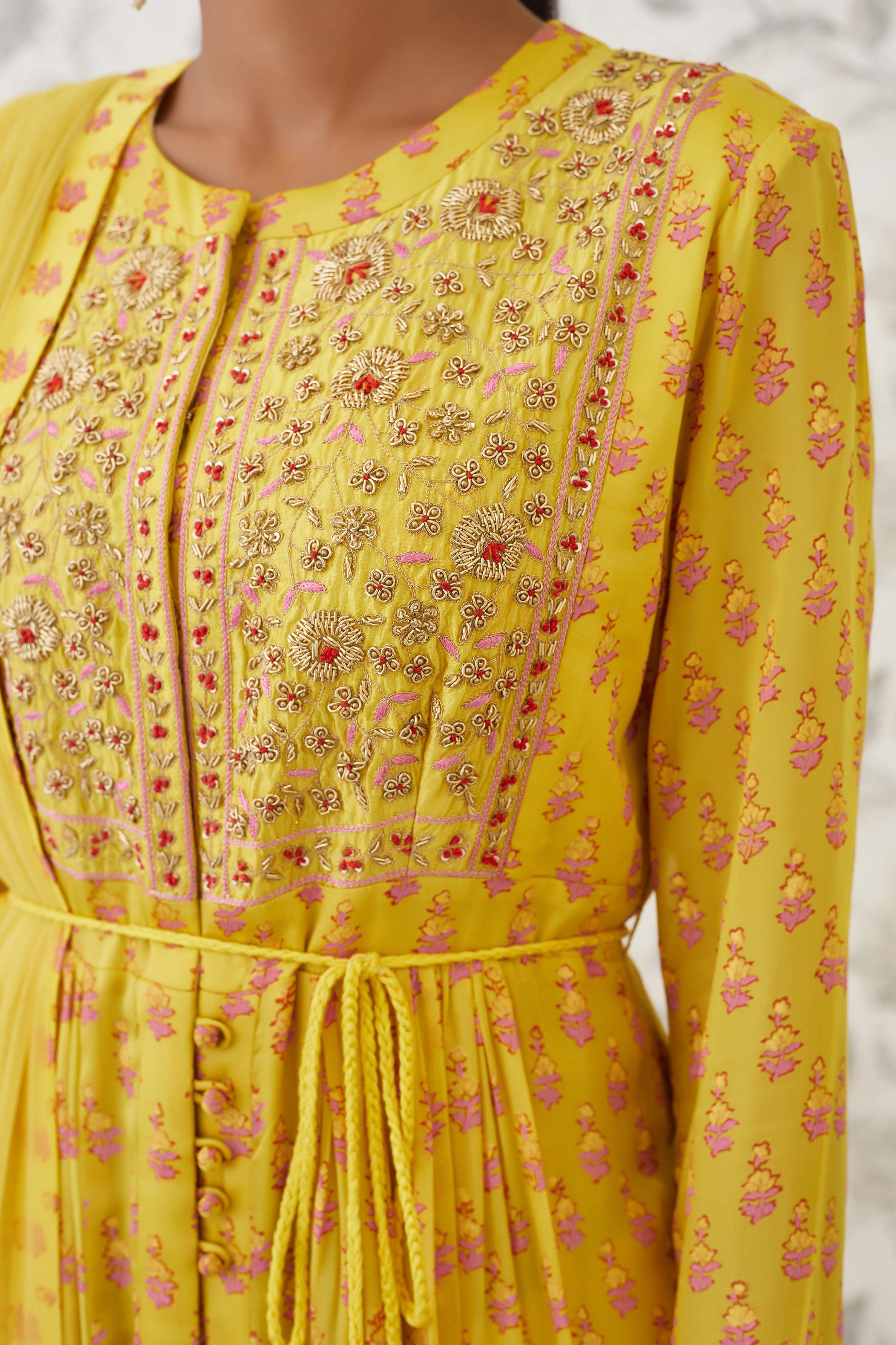 Yellow Anarkali Set