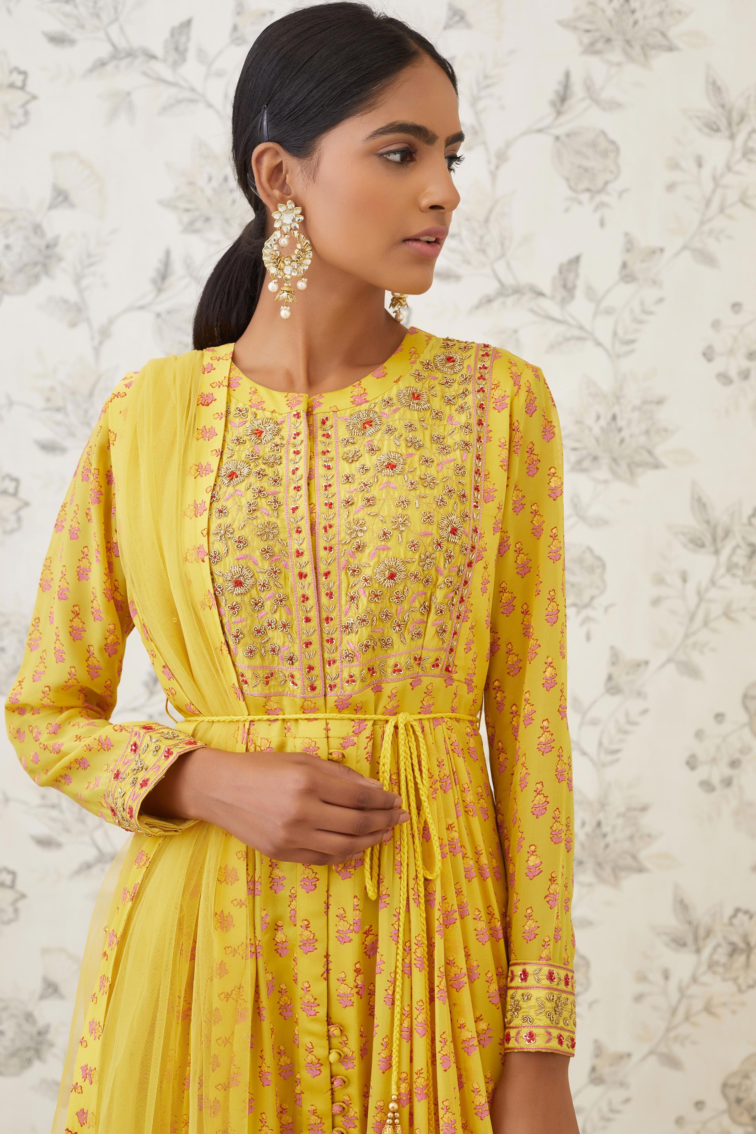 Yellow Anarkali Set