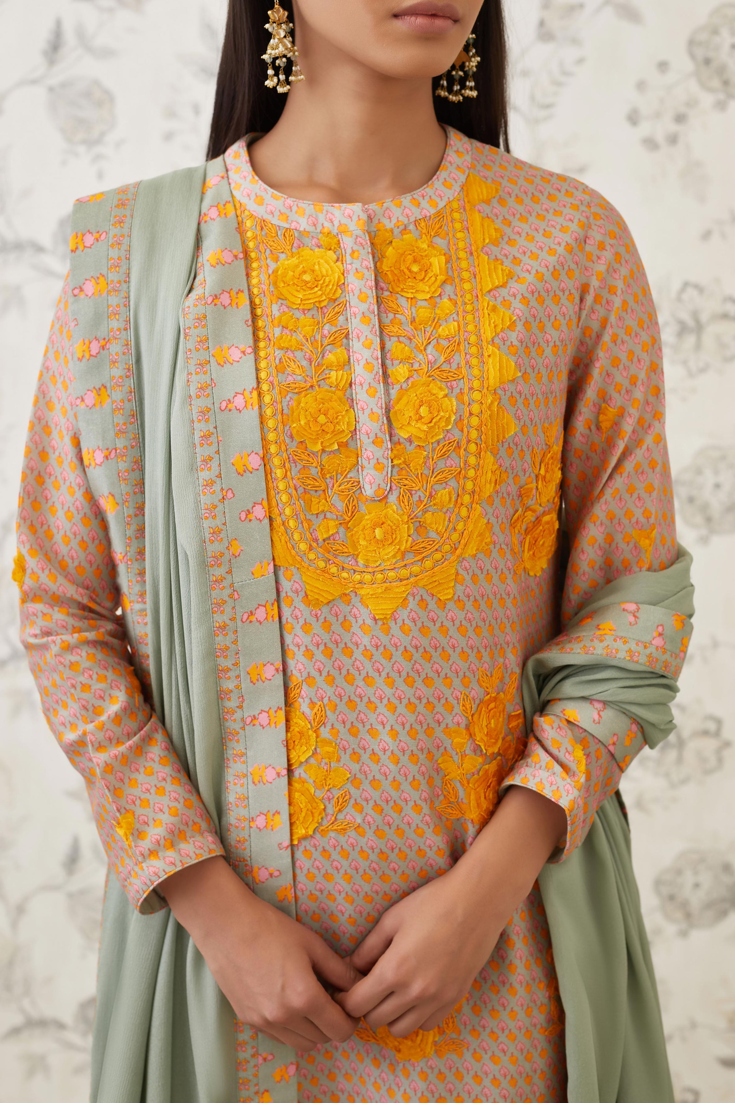 Light Olive Green Kurta Set