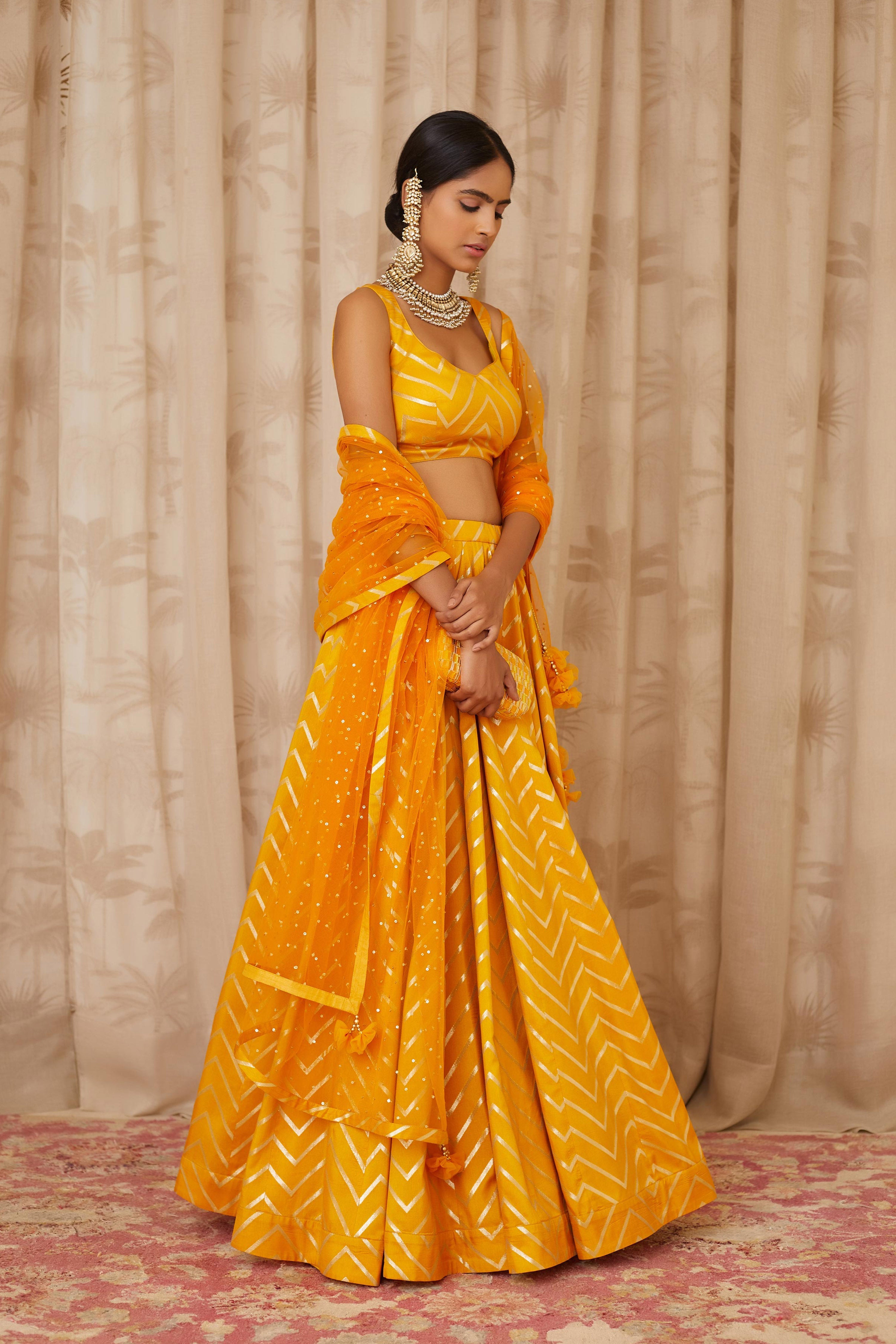 Mustard Lehenga Set