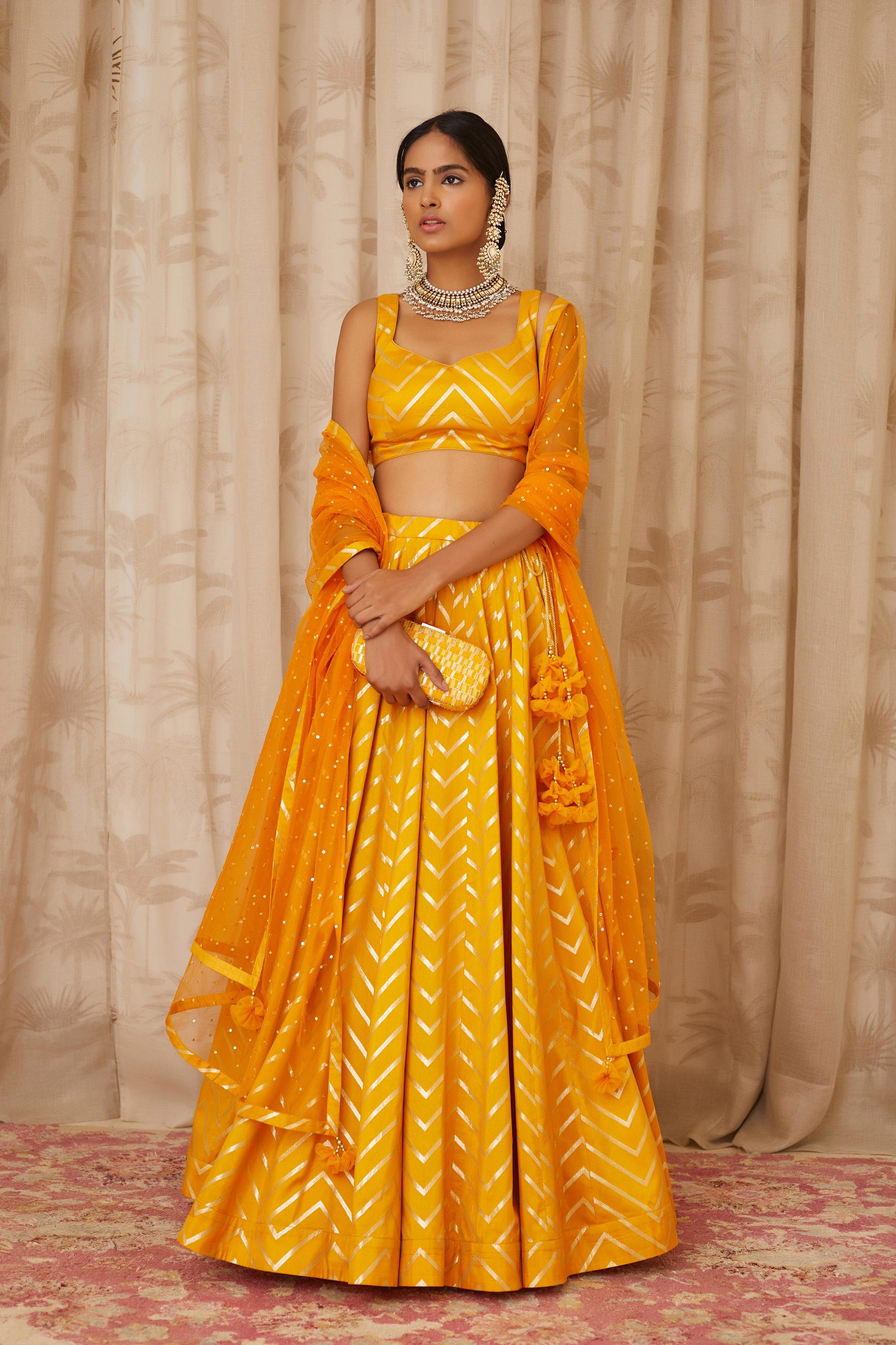 Mustard Lehenga Set