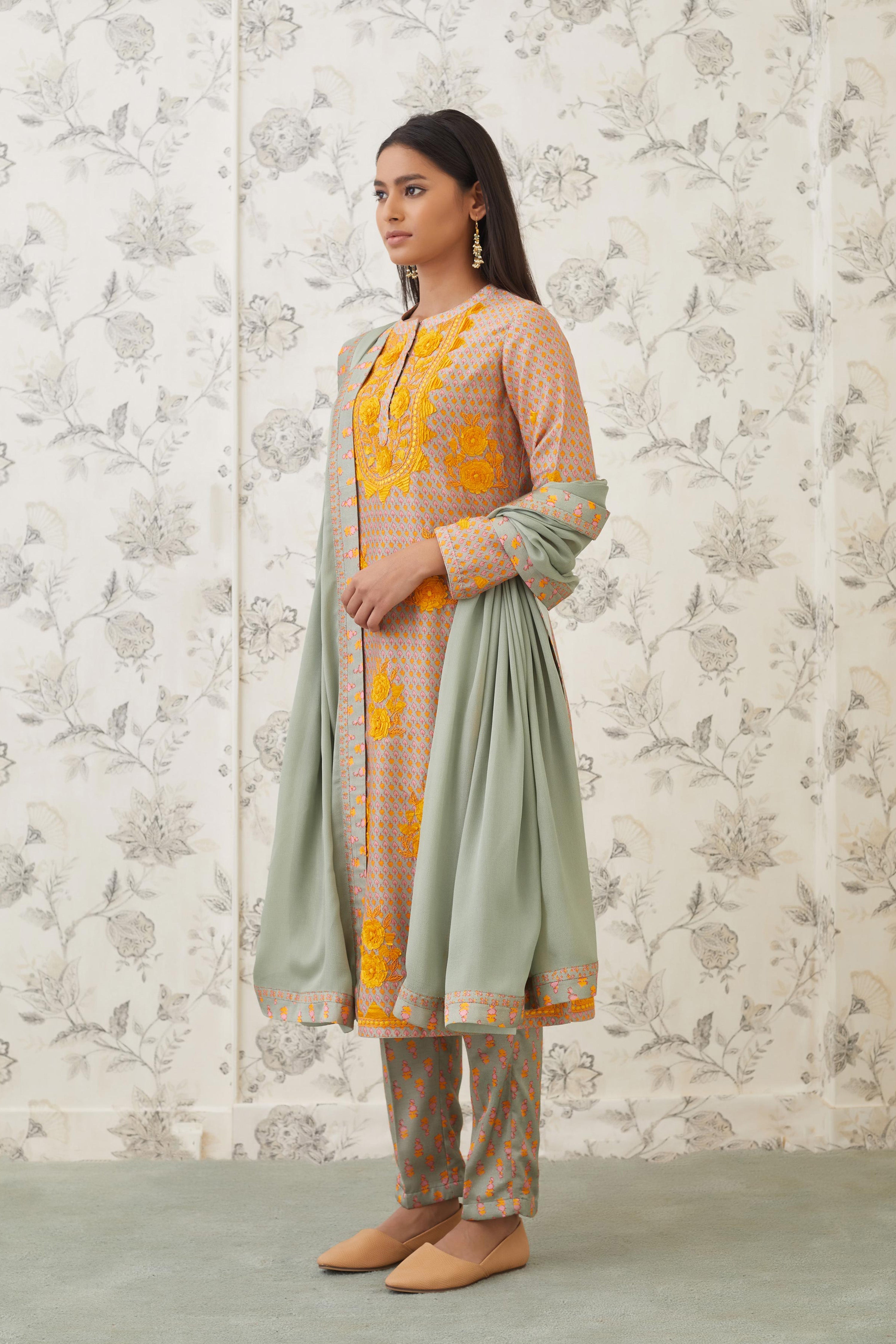 Light Olive Green Kurta Set