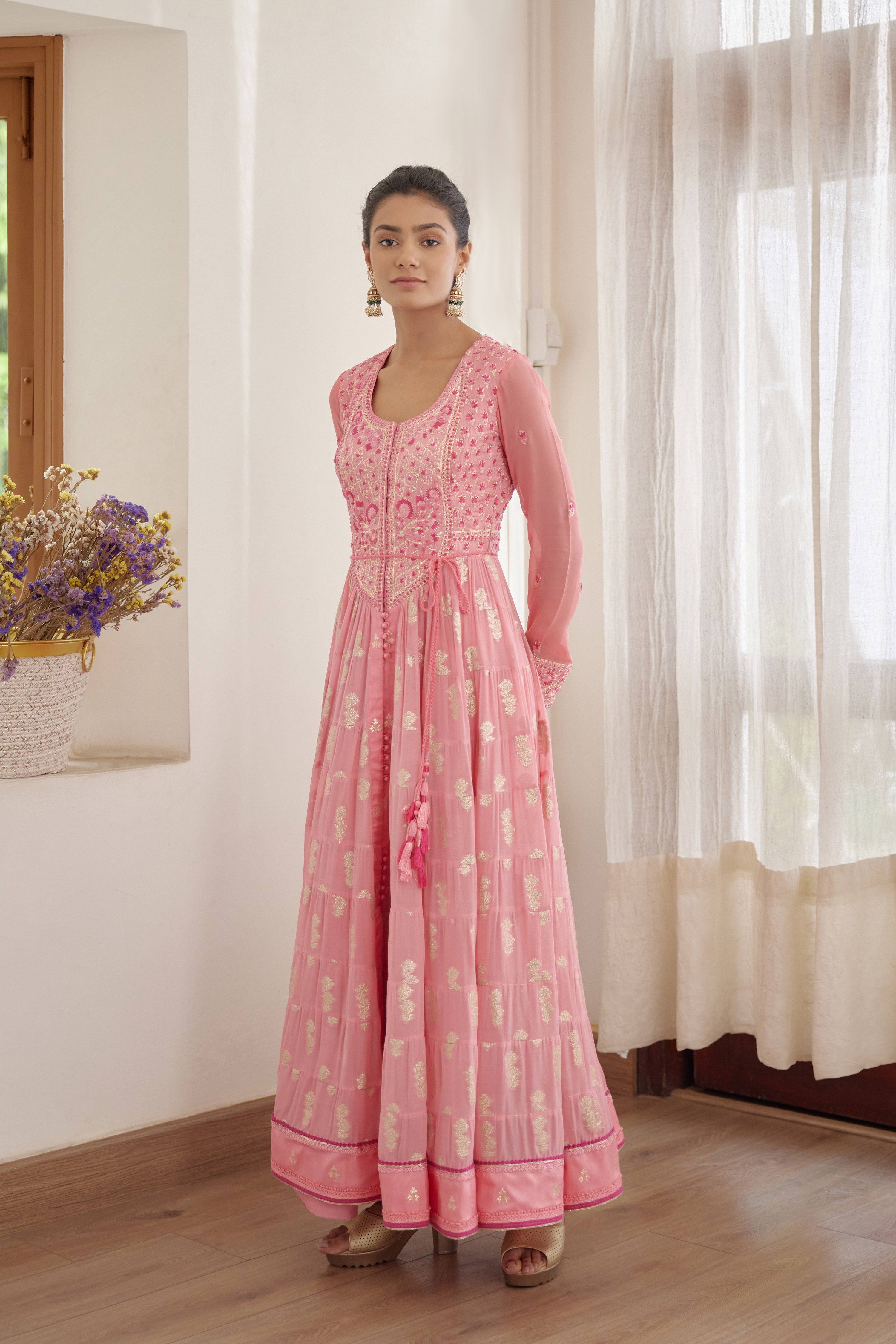 Rose Pink Anarkali Set