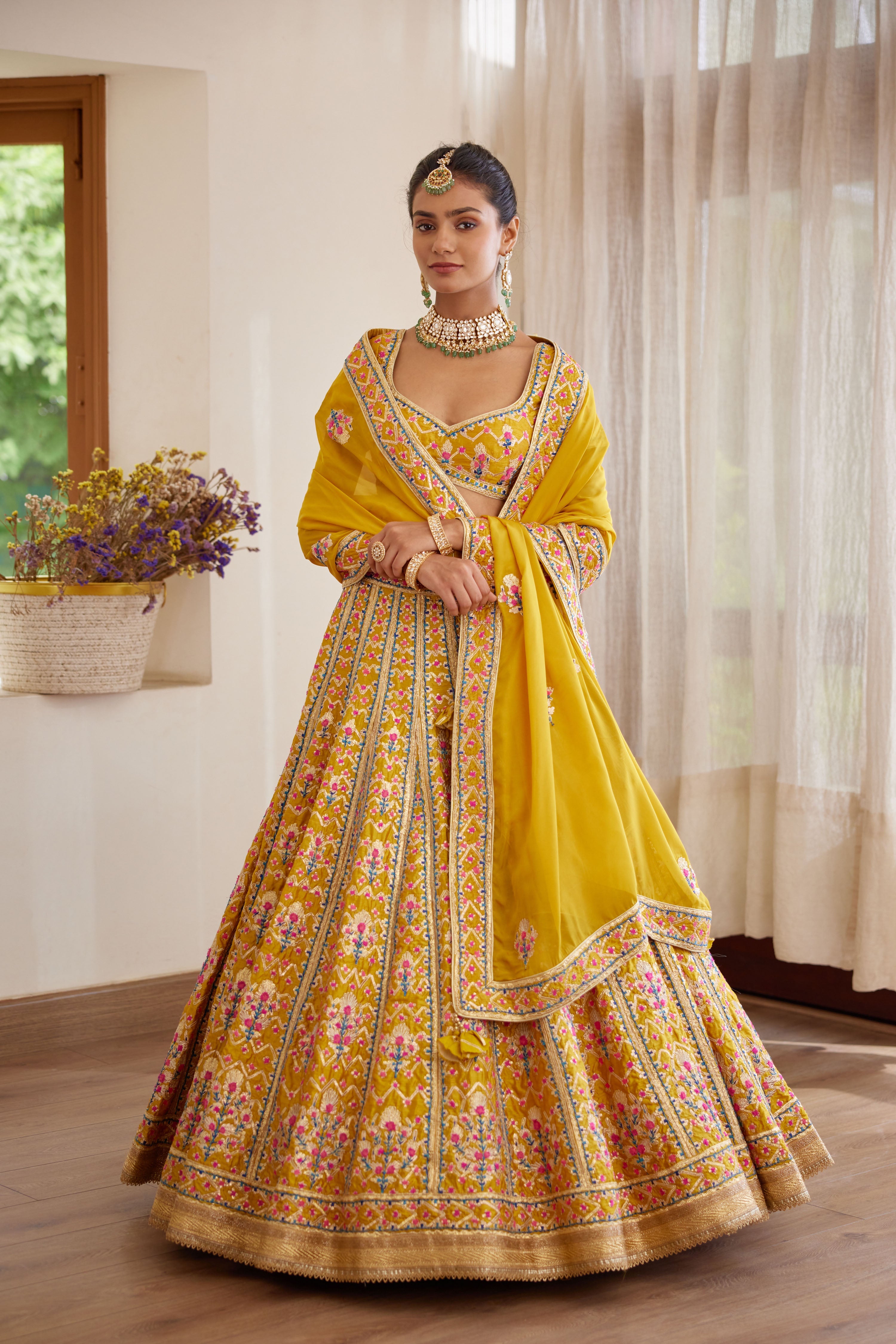 Mustard Yellow Lehenga Set