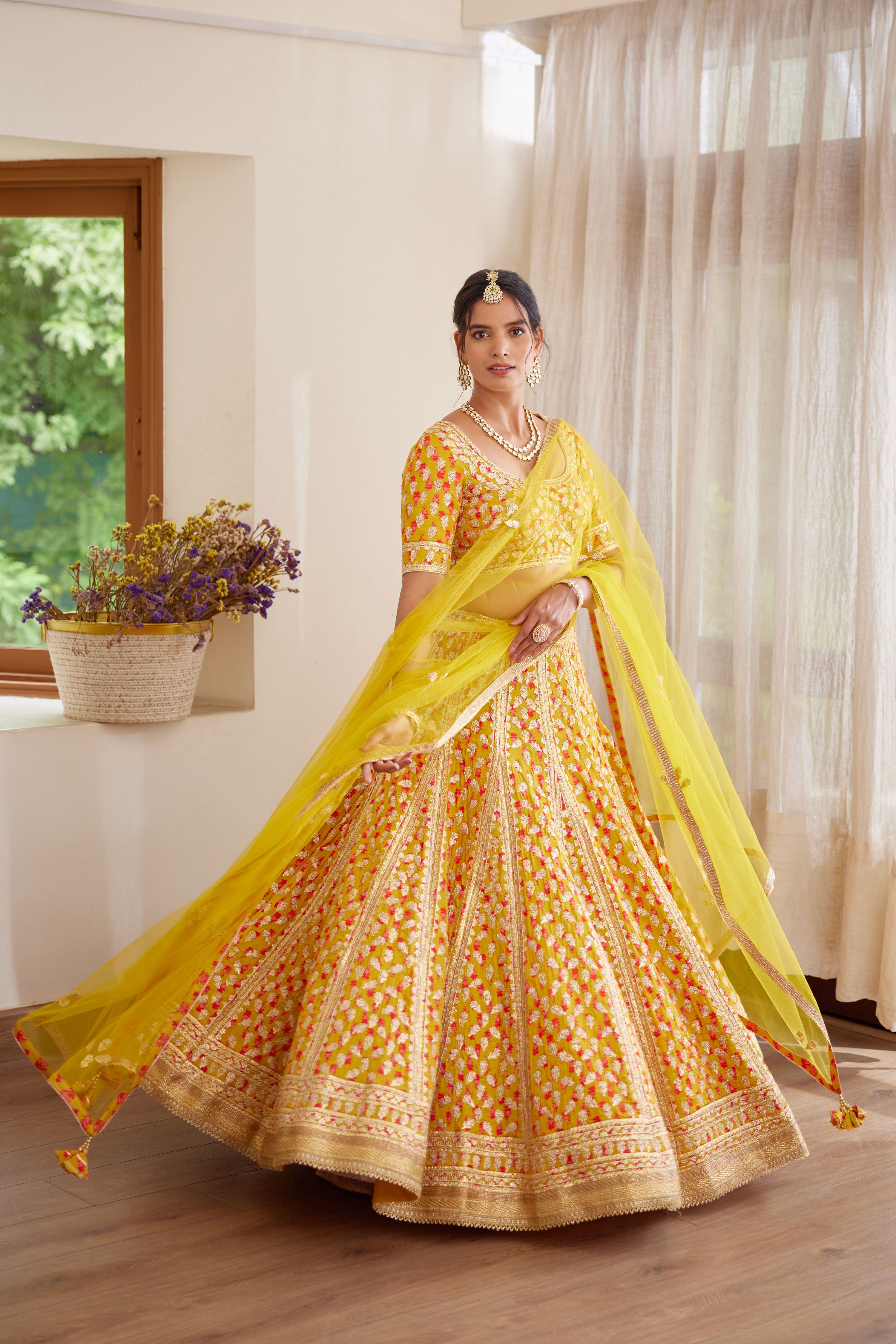 Mustard Yellow Lehenga Set