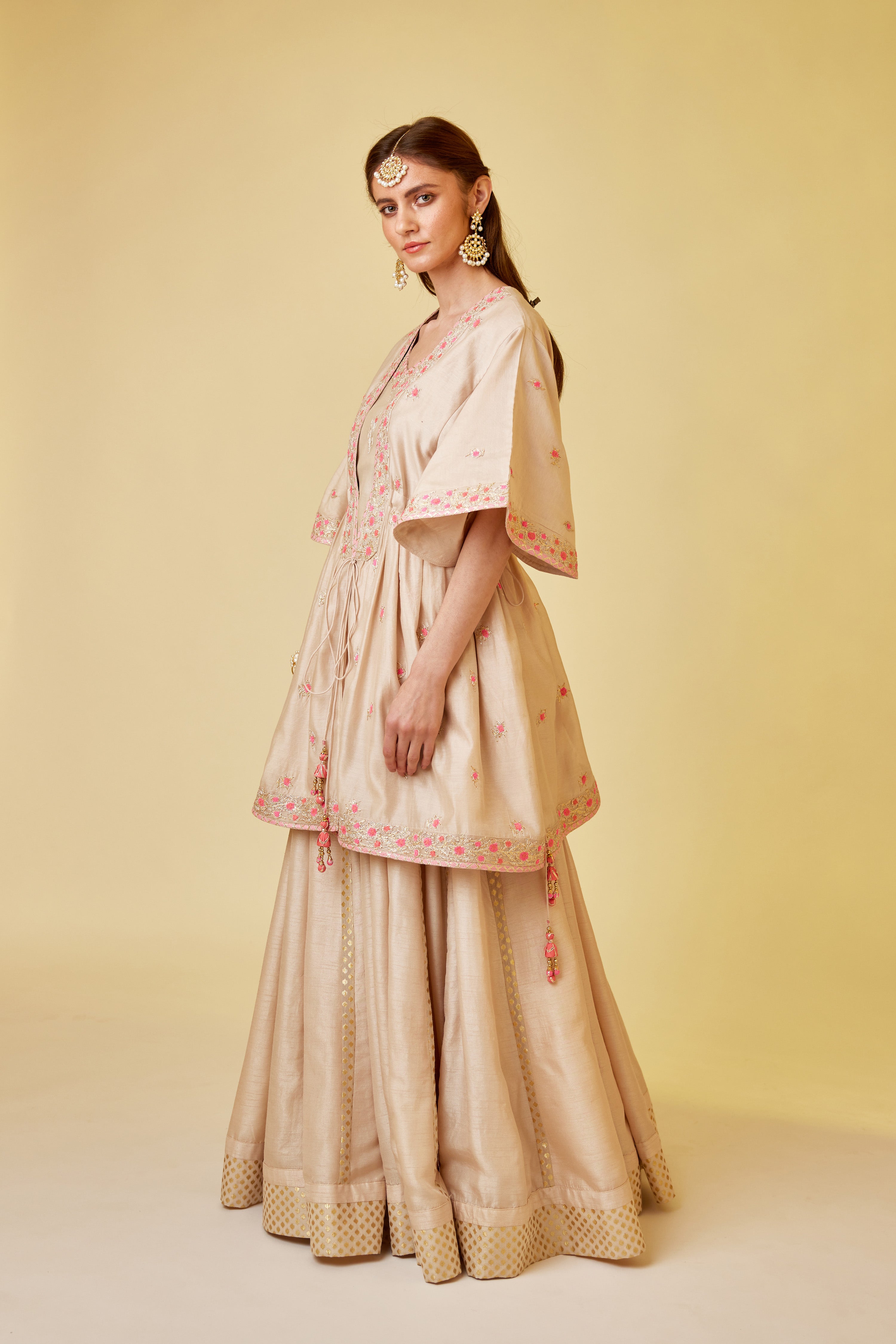 Angora White Skirt Set