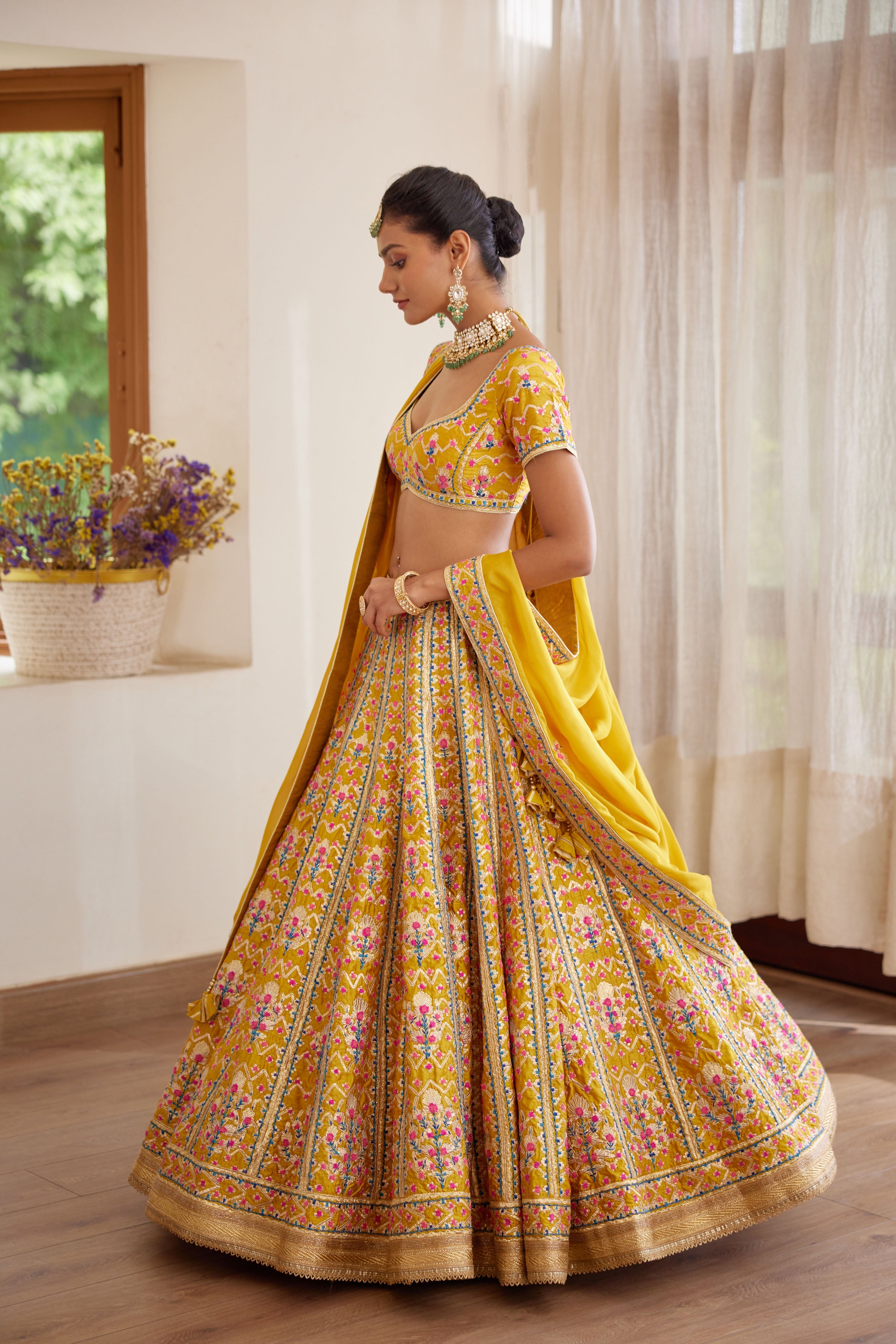 Mustard Yellow Lehenga Set