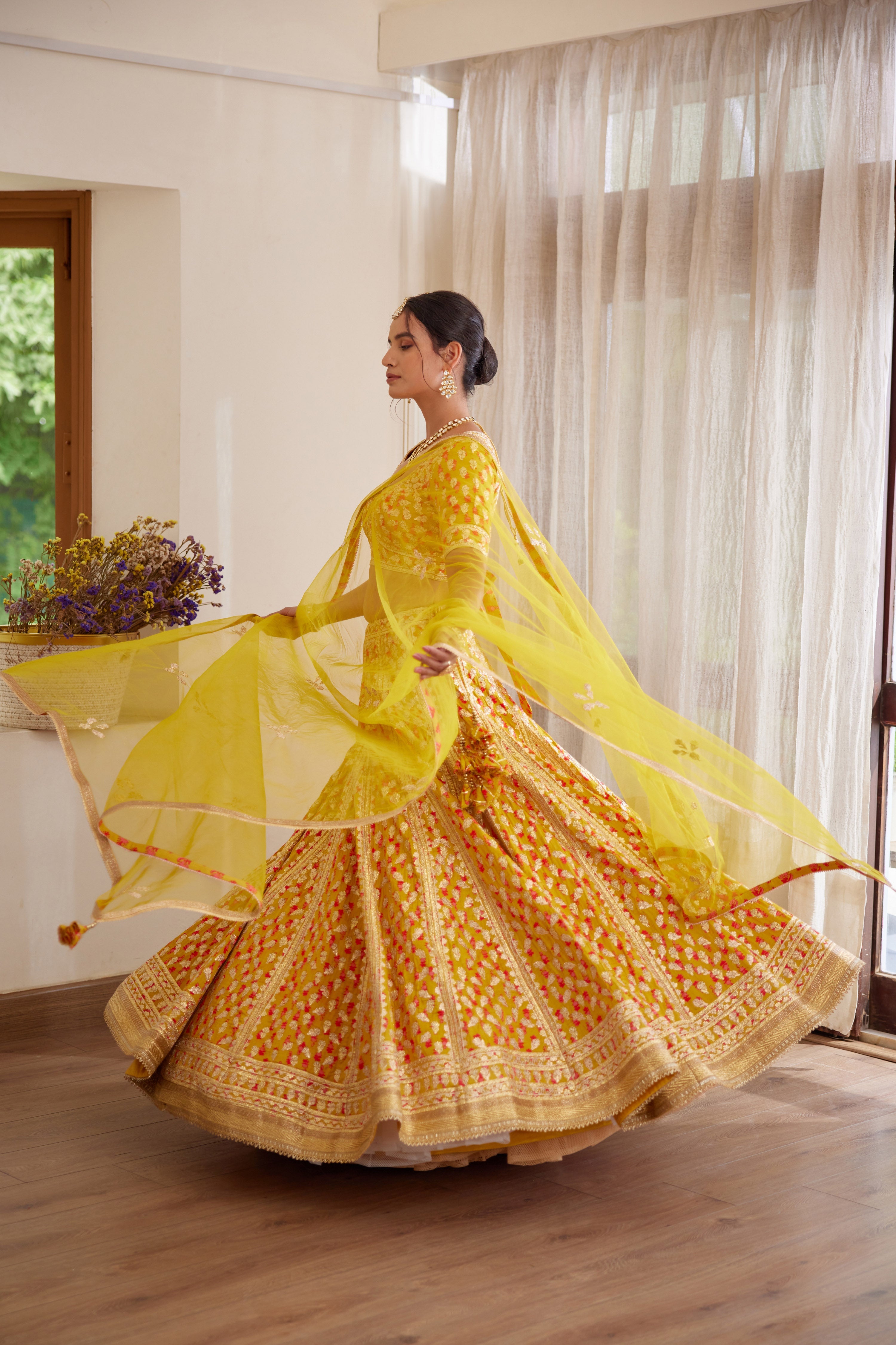 Mustard Yellow Lehenga Set